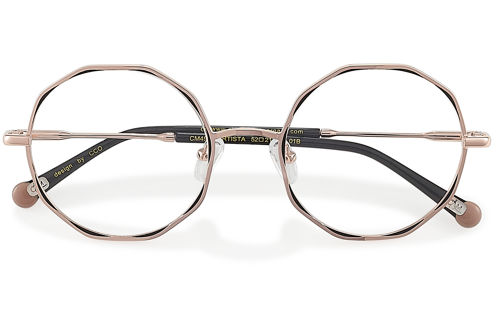 Clémence & Margaux L'Artista lunettes de vue Gris & Doré ronde