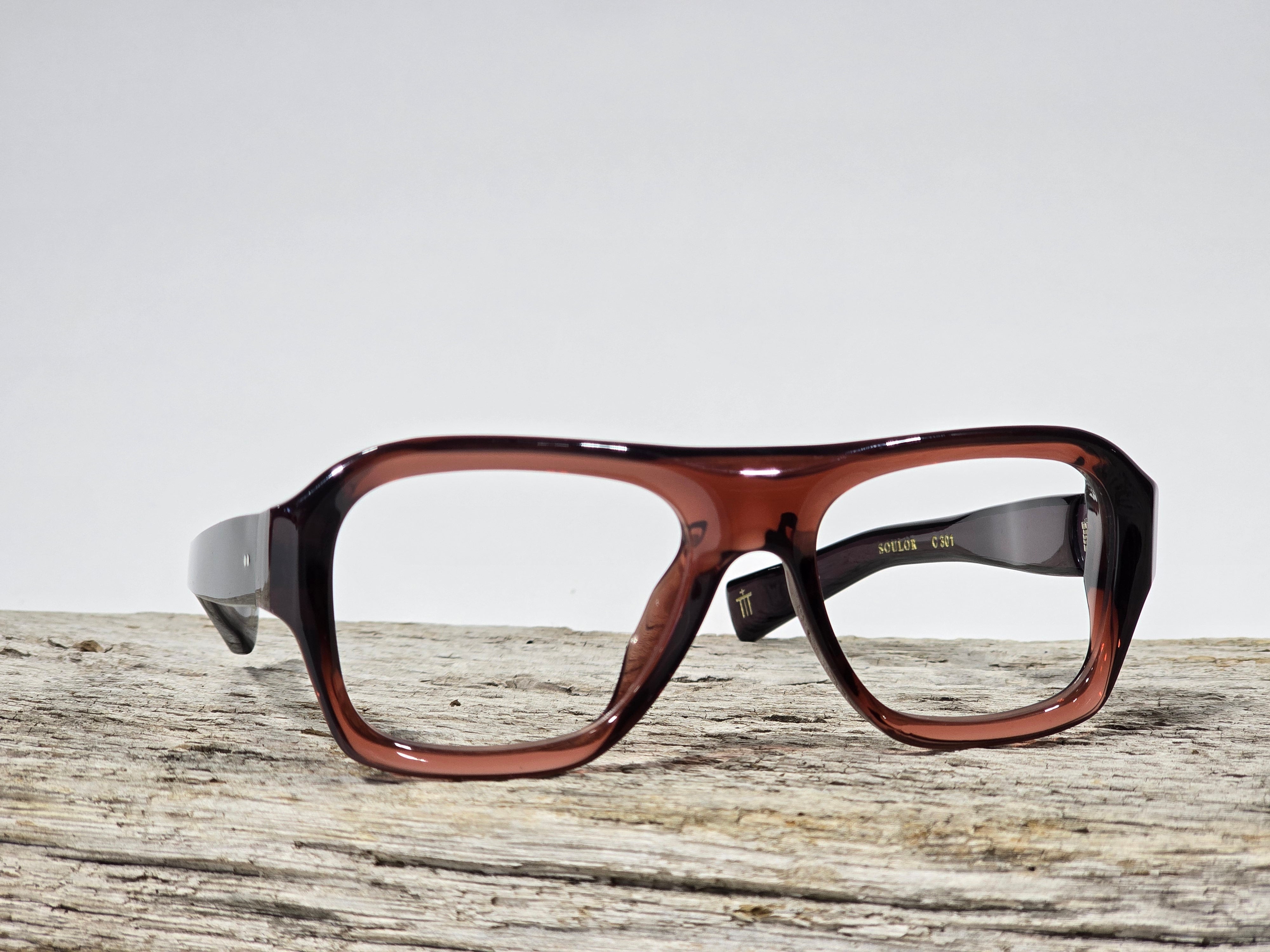 Xavier Derome Soulor C301 lunettes brun rosé translucide