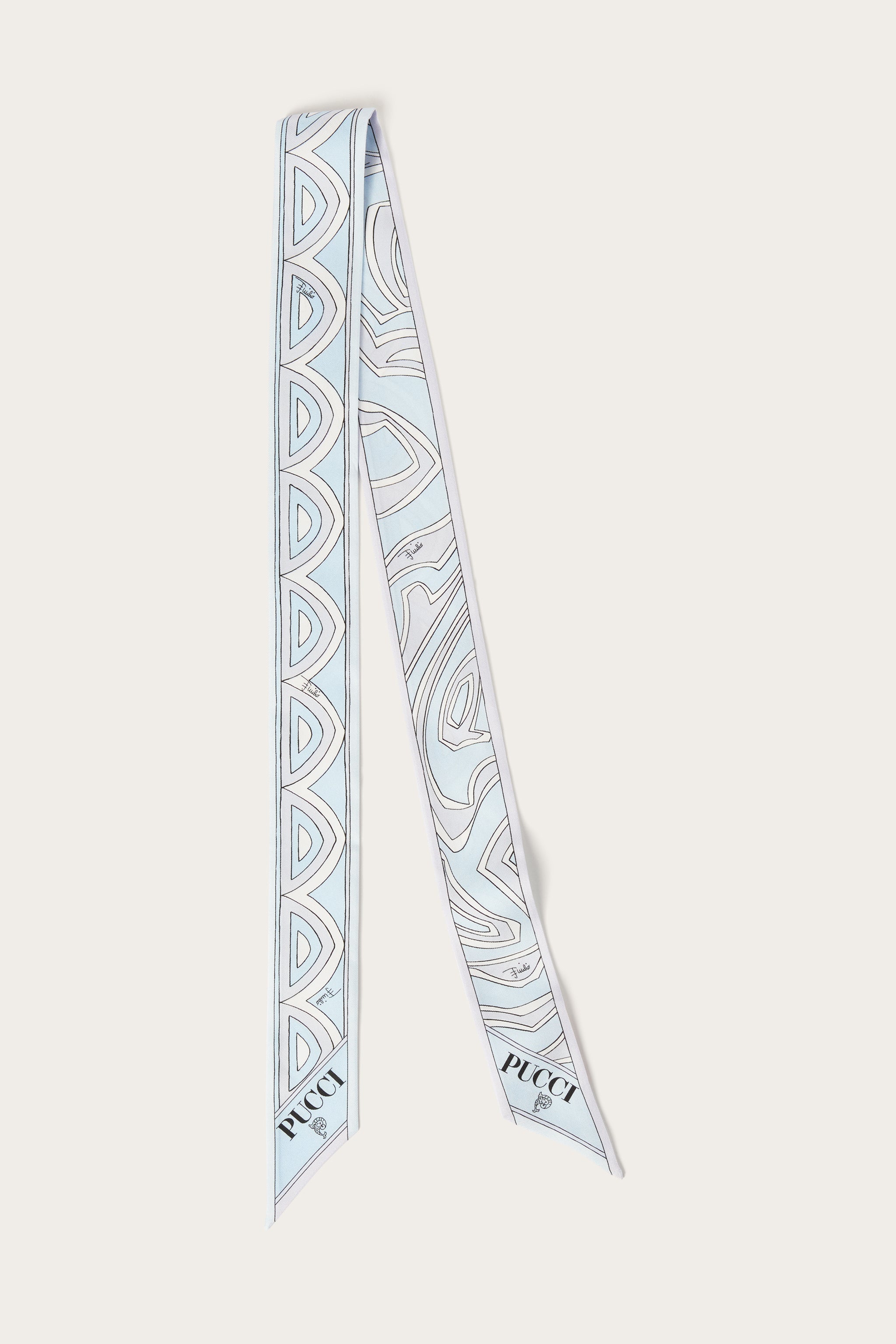 Emilio Pucci Silks Foulard Soie Bleu Clair OS