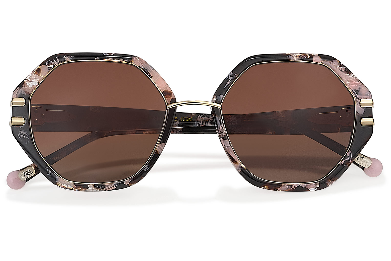 Clémence & Margaux La Marbella lunettes de soleil Marbré Rose Brun