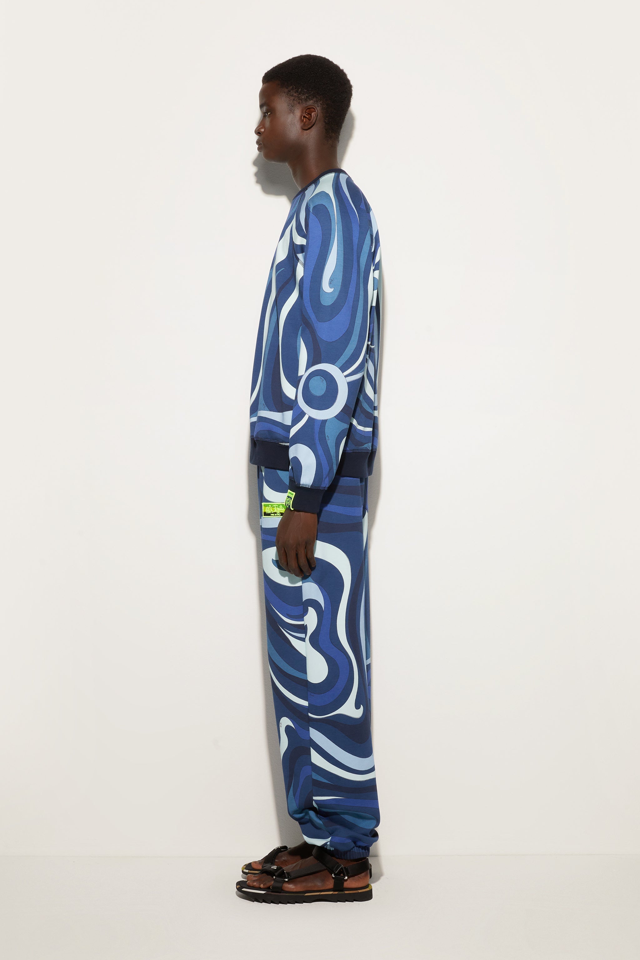 Emilio Pucci Felpa Marmo sweat indigo pile coton homme