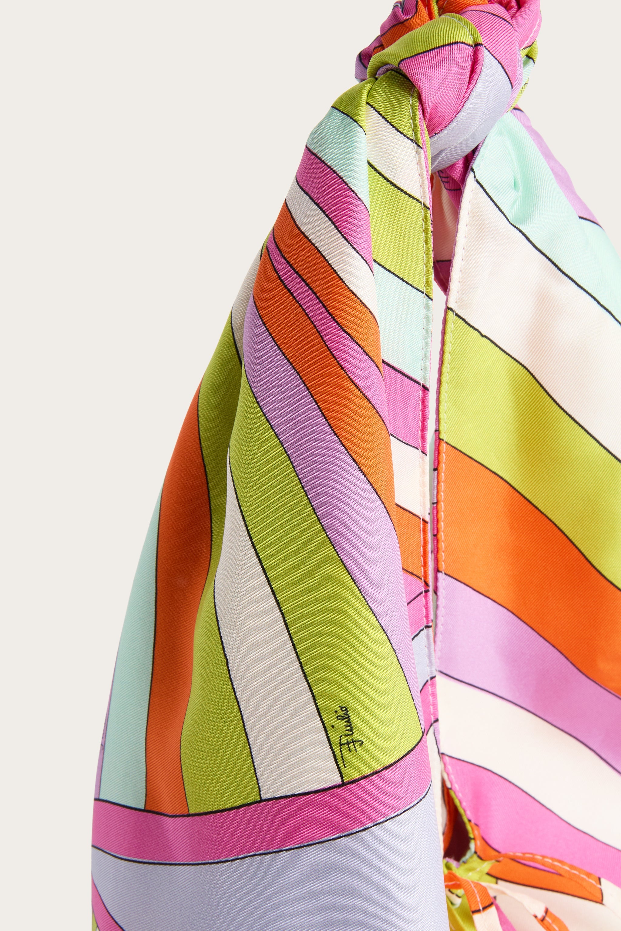Emilio Pucci Picnic sac soie multicolore iride bambou OS