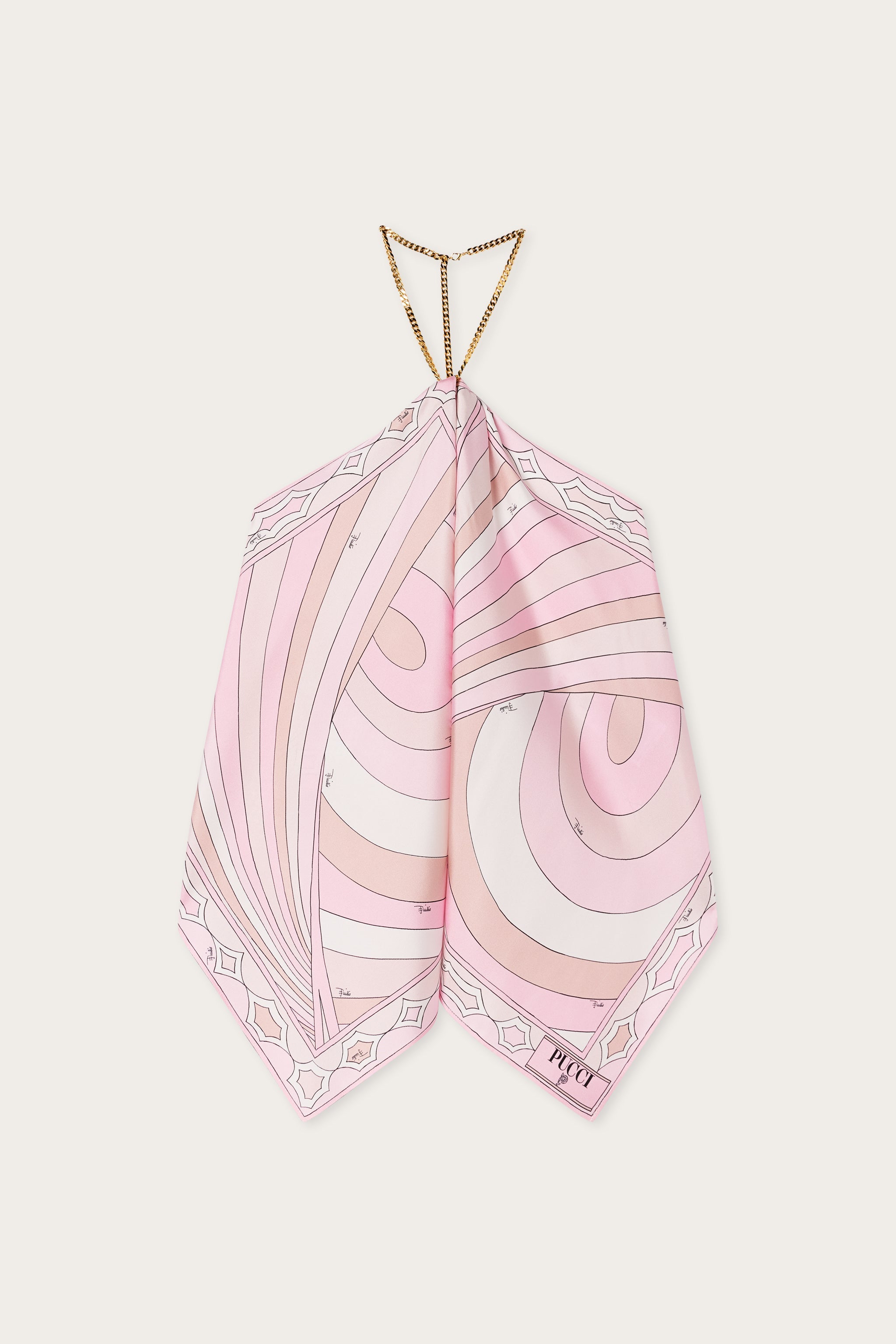 Emilio Pucci Iride top soie rose nude OS