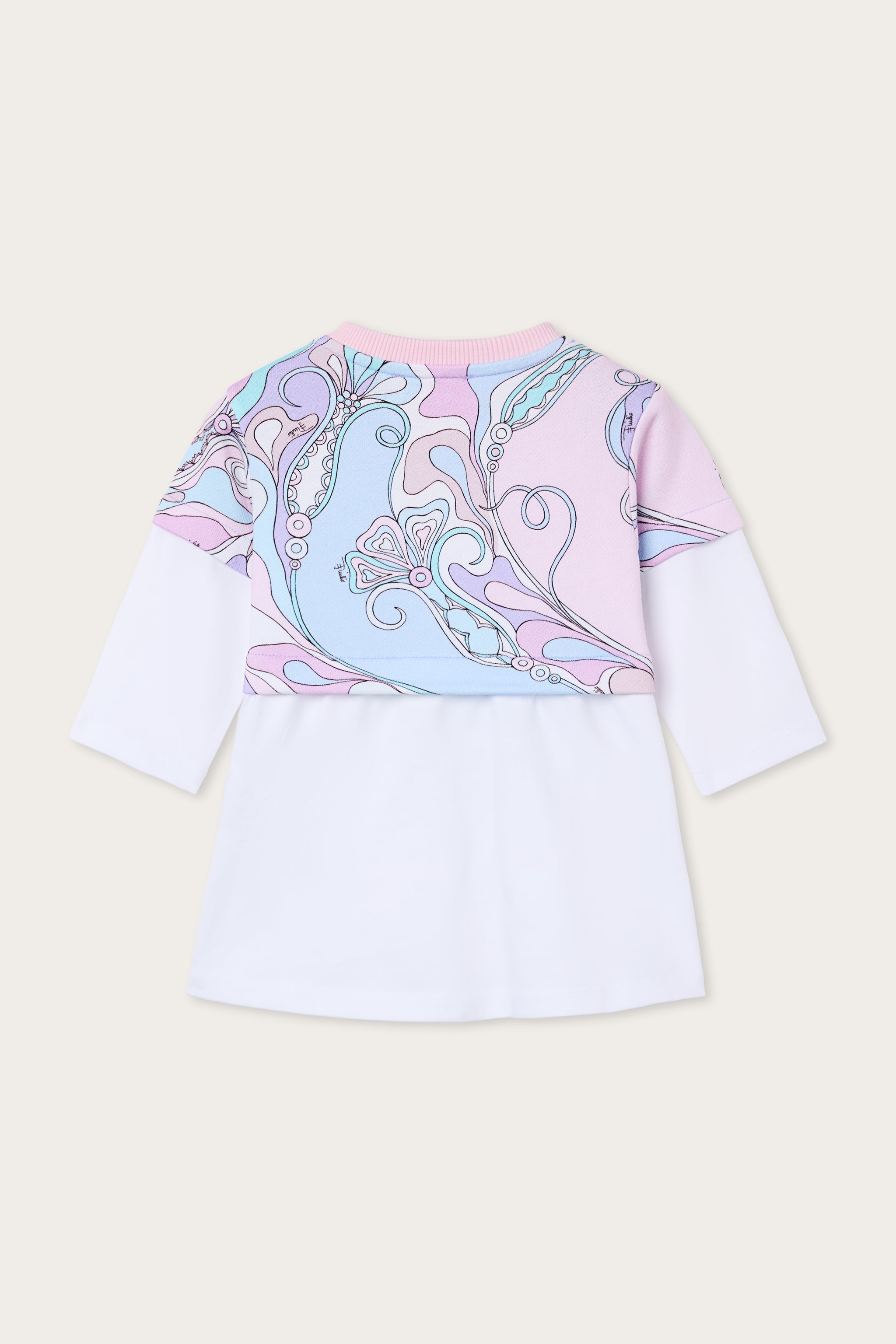 Emilio Pucci Orchidee Robe Bébé Rose Coton Évasée