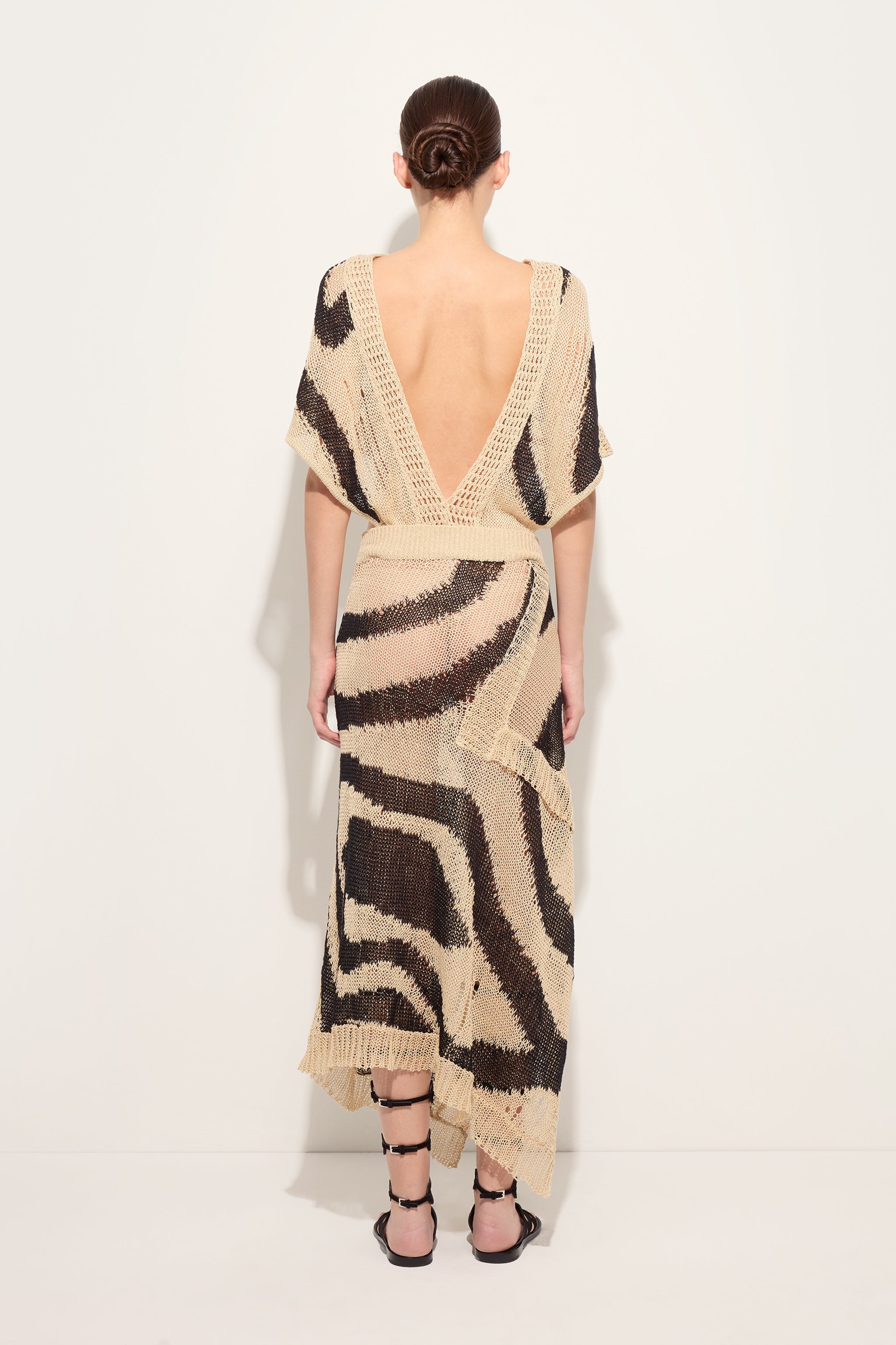 Emilio Pucci Abito in Lino robe lin corda nero asymétrique