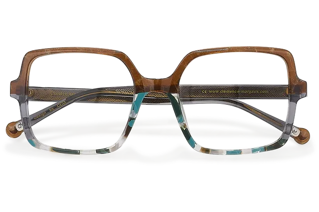 Clémence & Margaux L'Amusante lunettes de vue brun pailleté bleu
