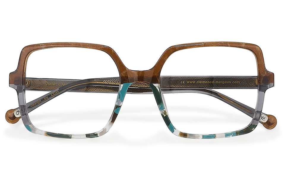Clémence & Margaux L'Amusante lunettes de vue brun pailleté bleu