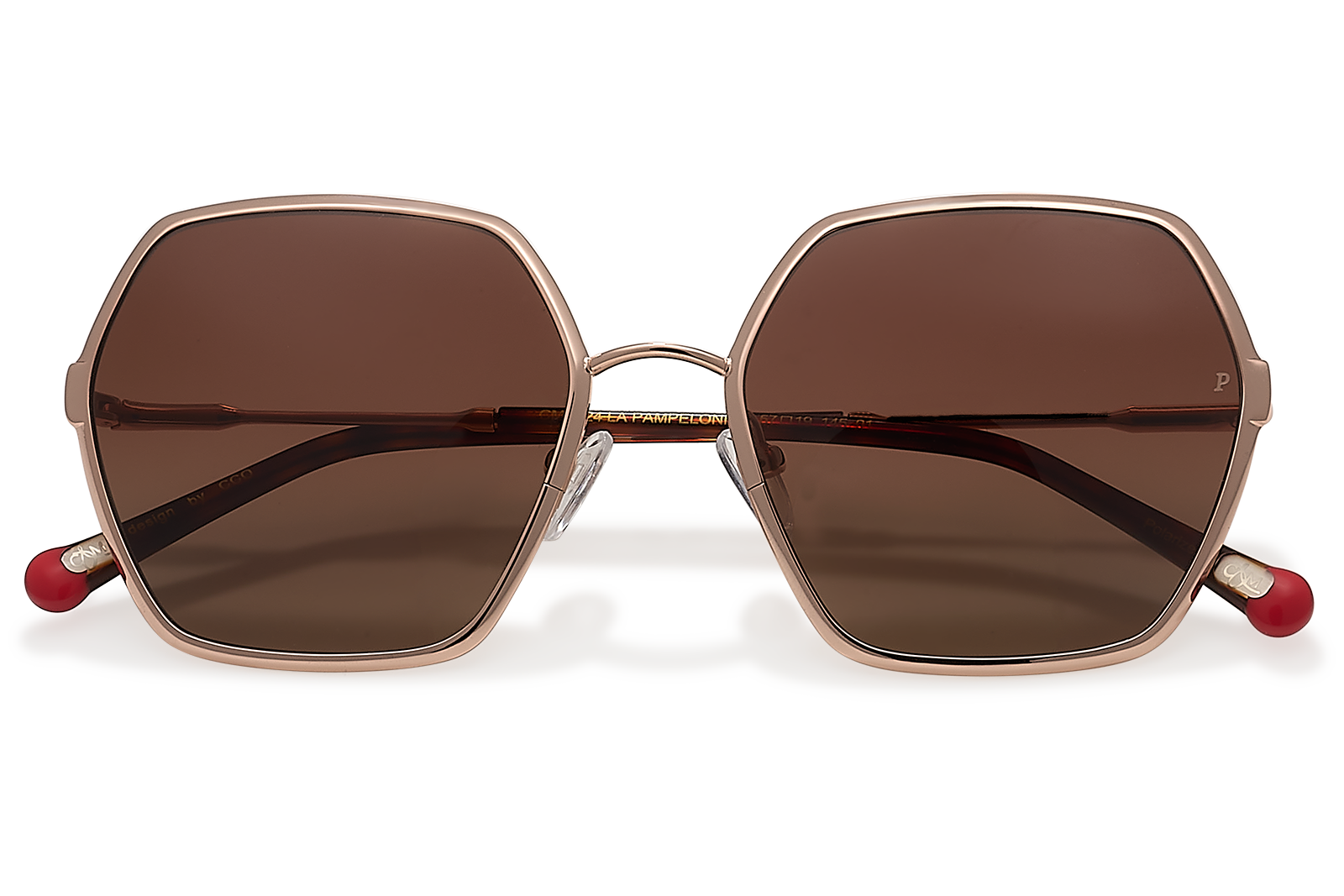 Clémence & Margaux Pampelonne lunettes de soleil doré hexagonal