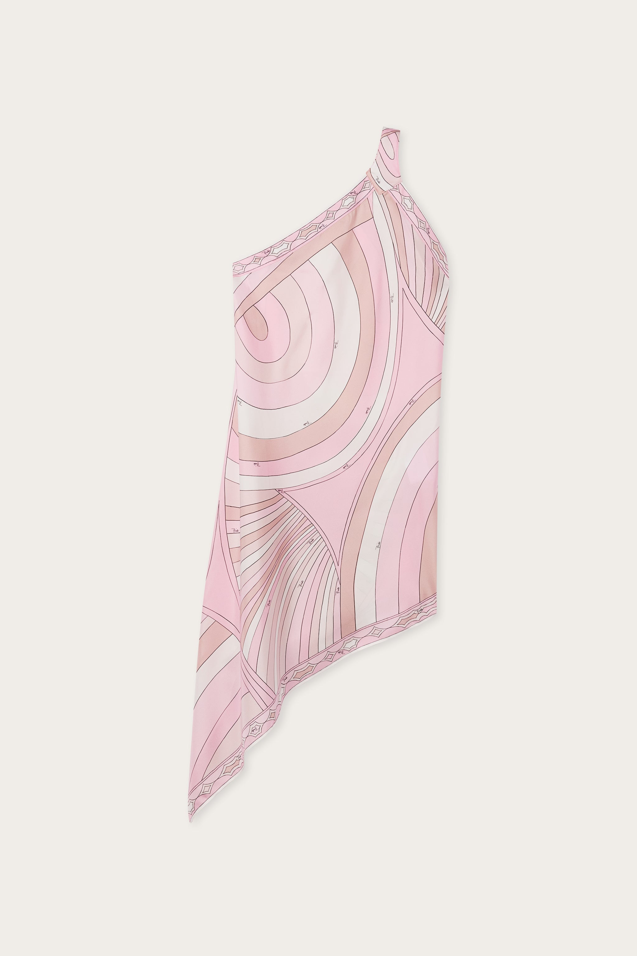 Emilio Pucci Abito Asimmetrico robe soie rose nude Iride