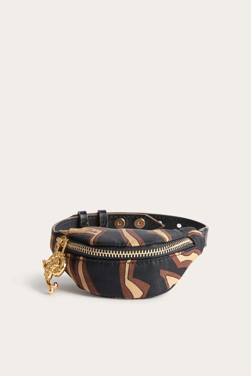 Emilio Pucci Yummy porte-monnaie nylon noir or labyrinthe