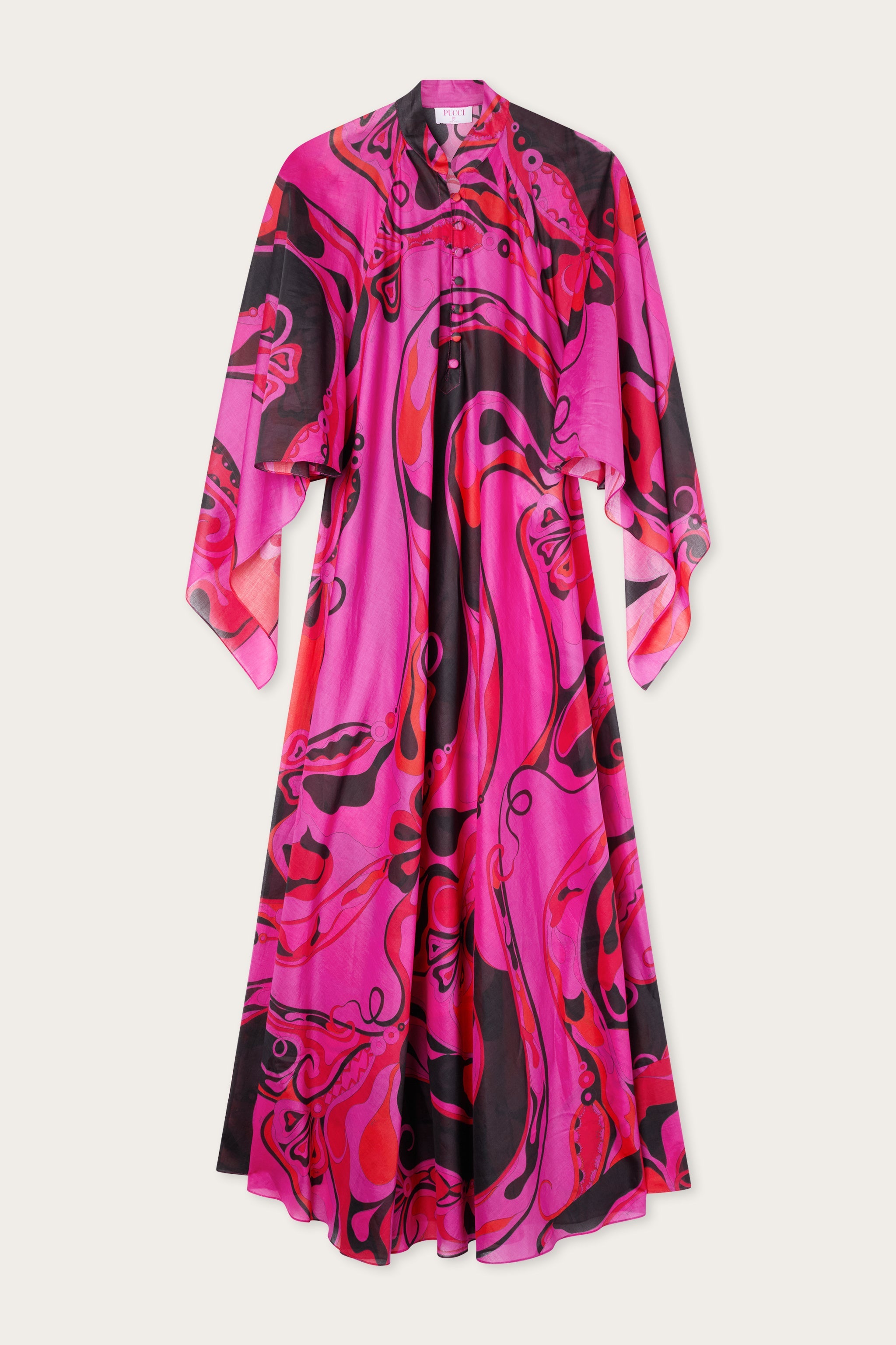 Emilio Pucci Orchidee caftan fuchsia noir 38