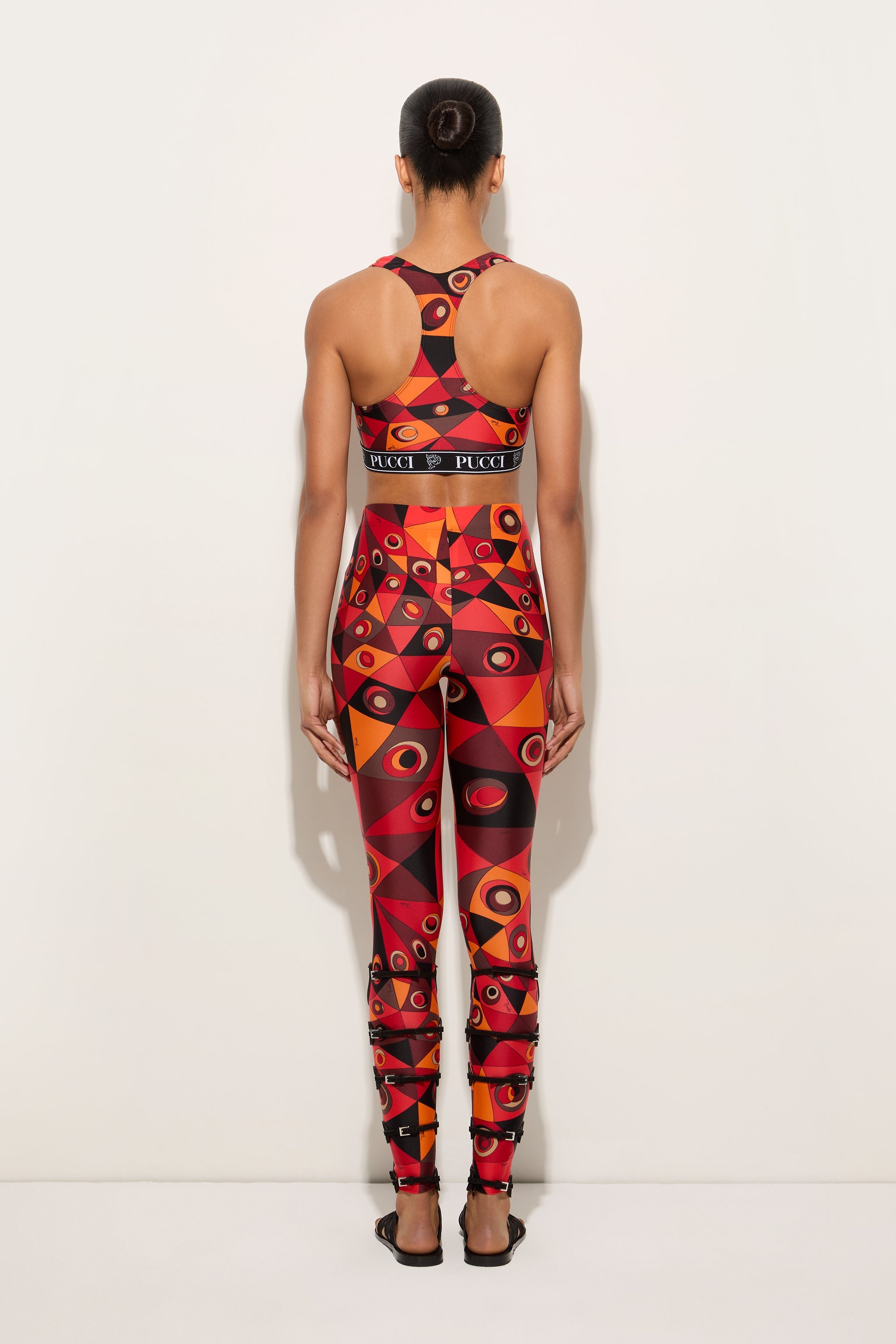 Emilio Pucci Occhi 6HTT216H865P17 Legging Orange/Noir Polyamide