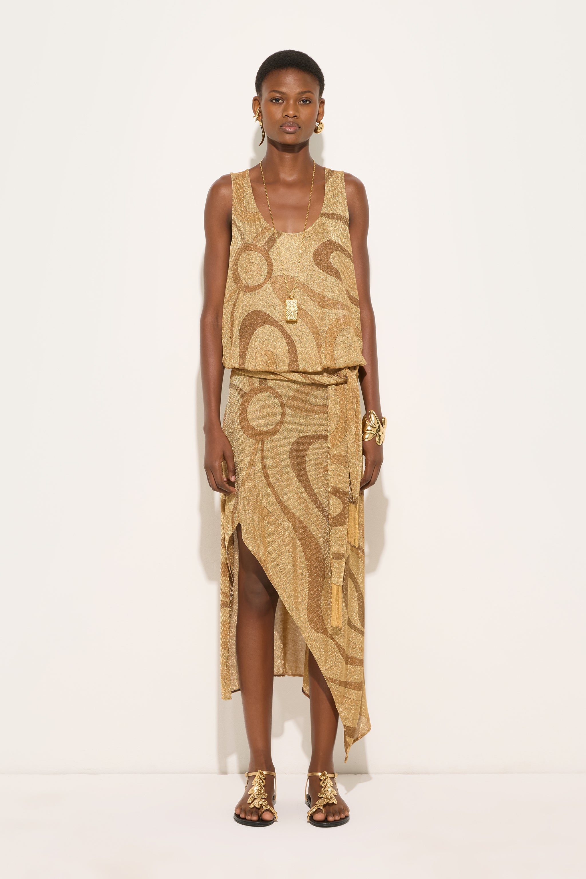 Emilio Pucci Marmo Top Lurex Doré 38