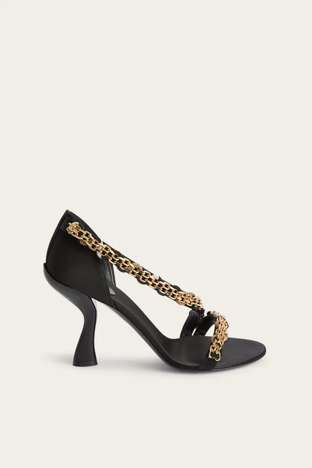 Emilio Pucci Emilio sandales satin noir marron