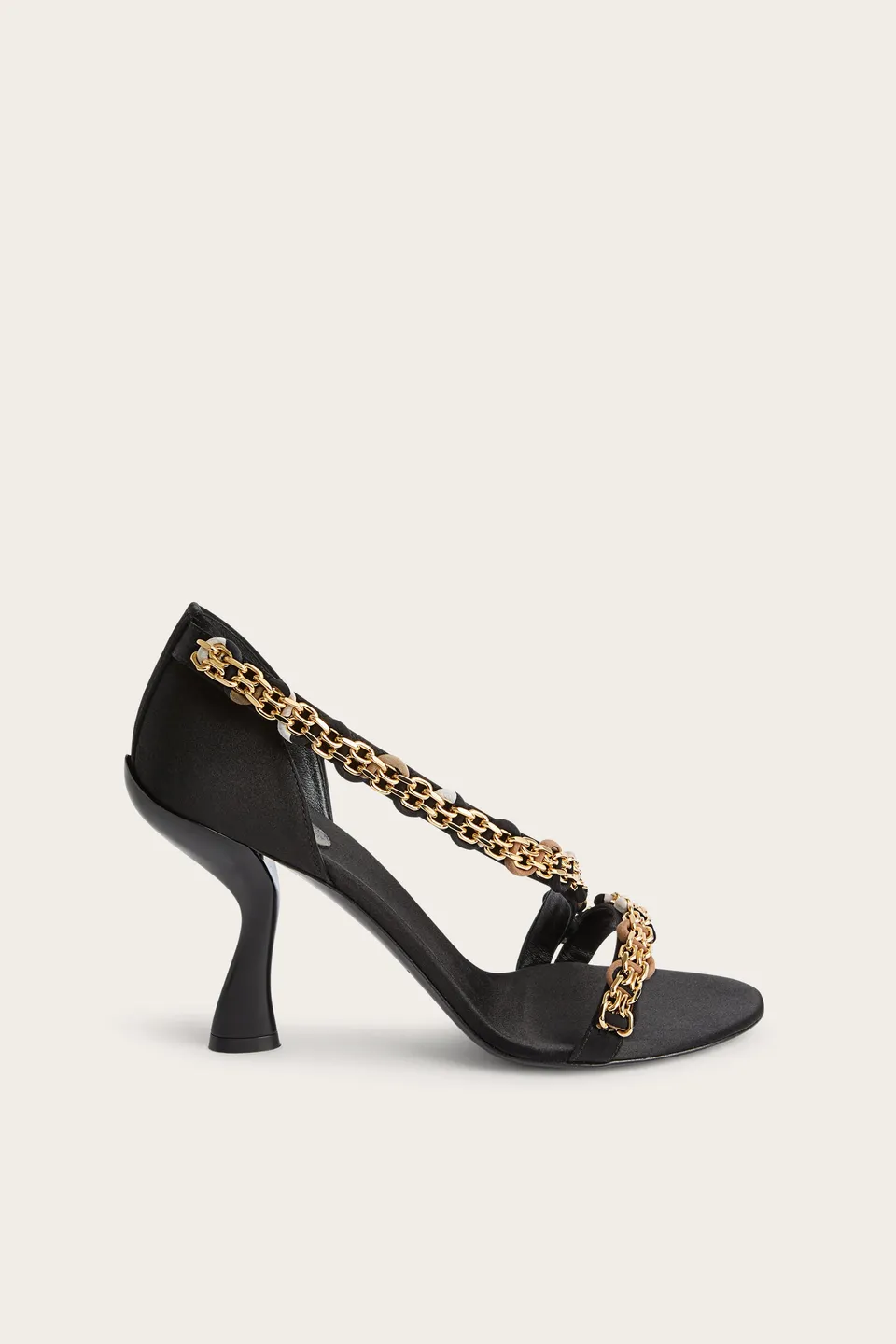 Emilio Pucci Emilio sandales satin noir marron
