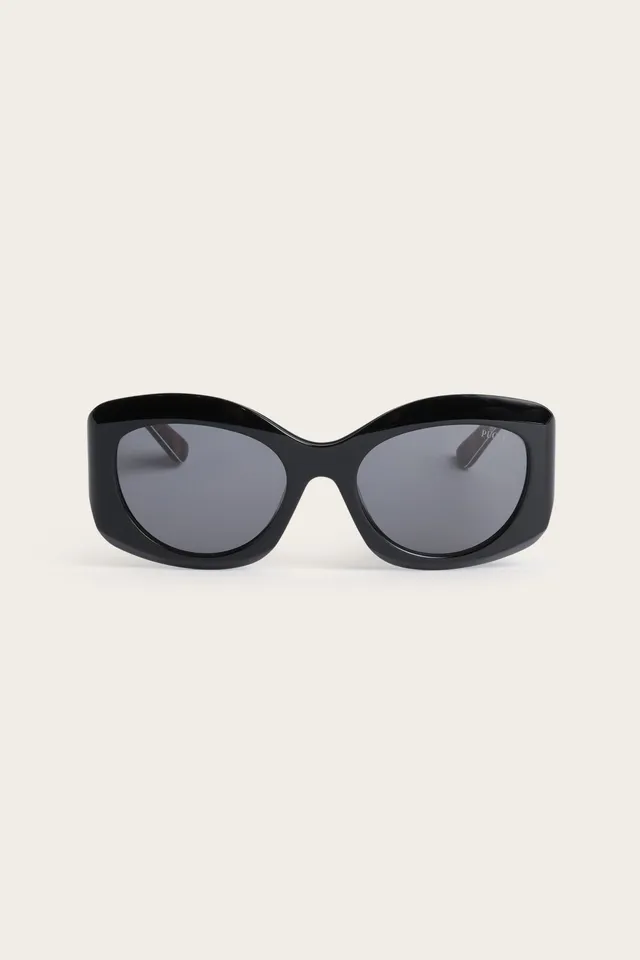 Emilio Pucci EP0259 lunettes de soleil noir acétate rectangulaire