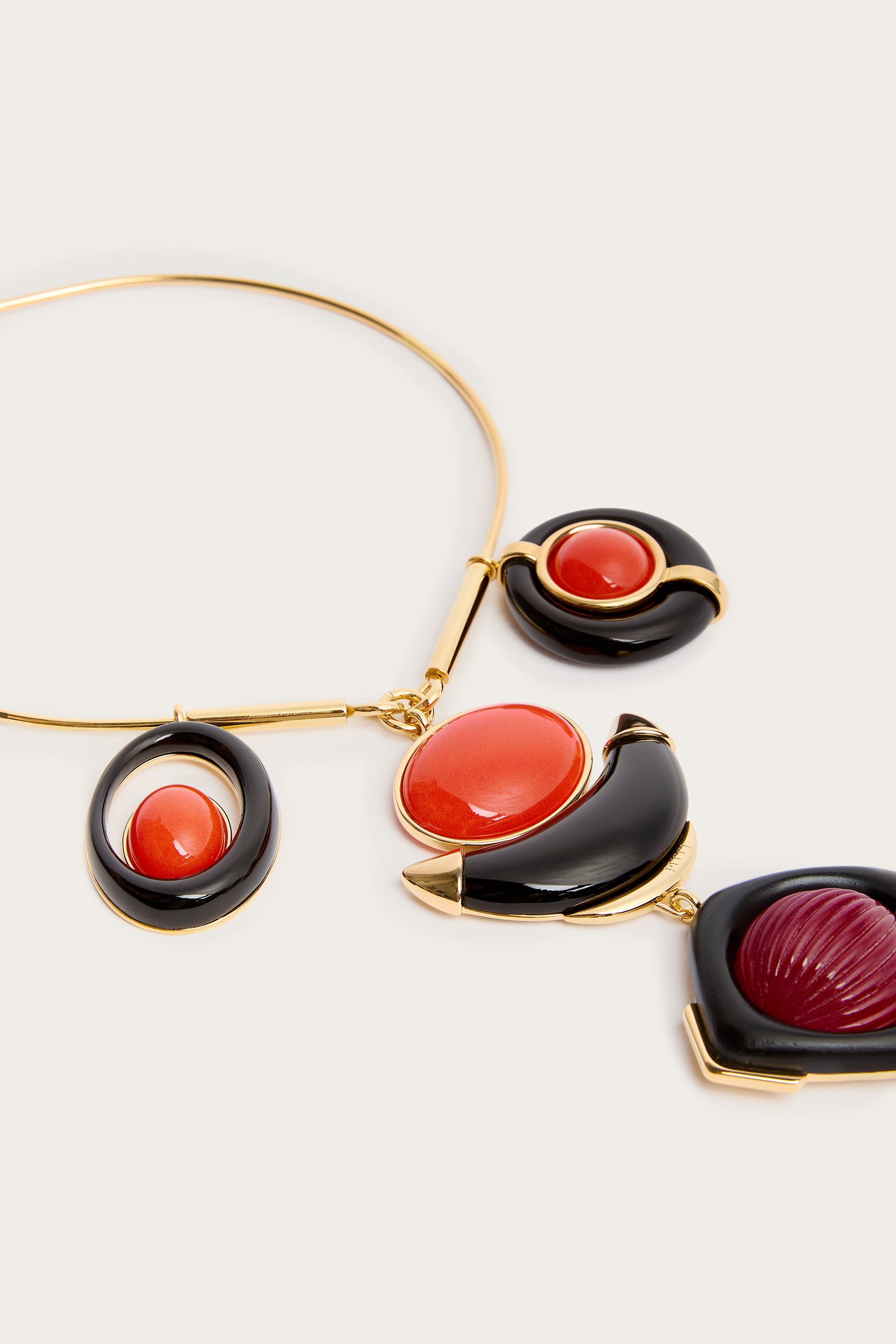 Emilio Pucci L'Alba collier rigide or cabochon