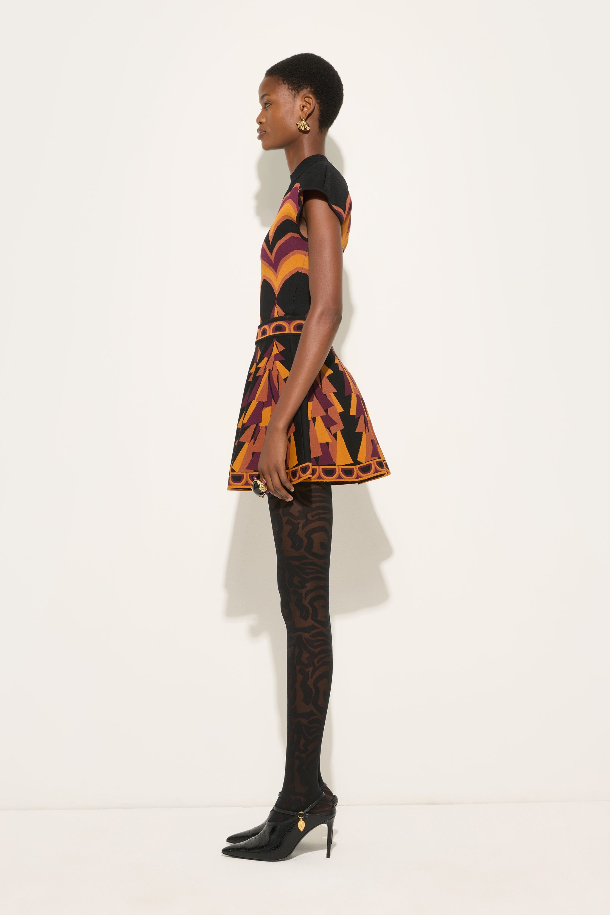 Emilio Pucci Baiadera jupe évasée bordeaux gold