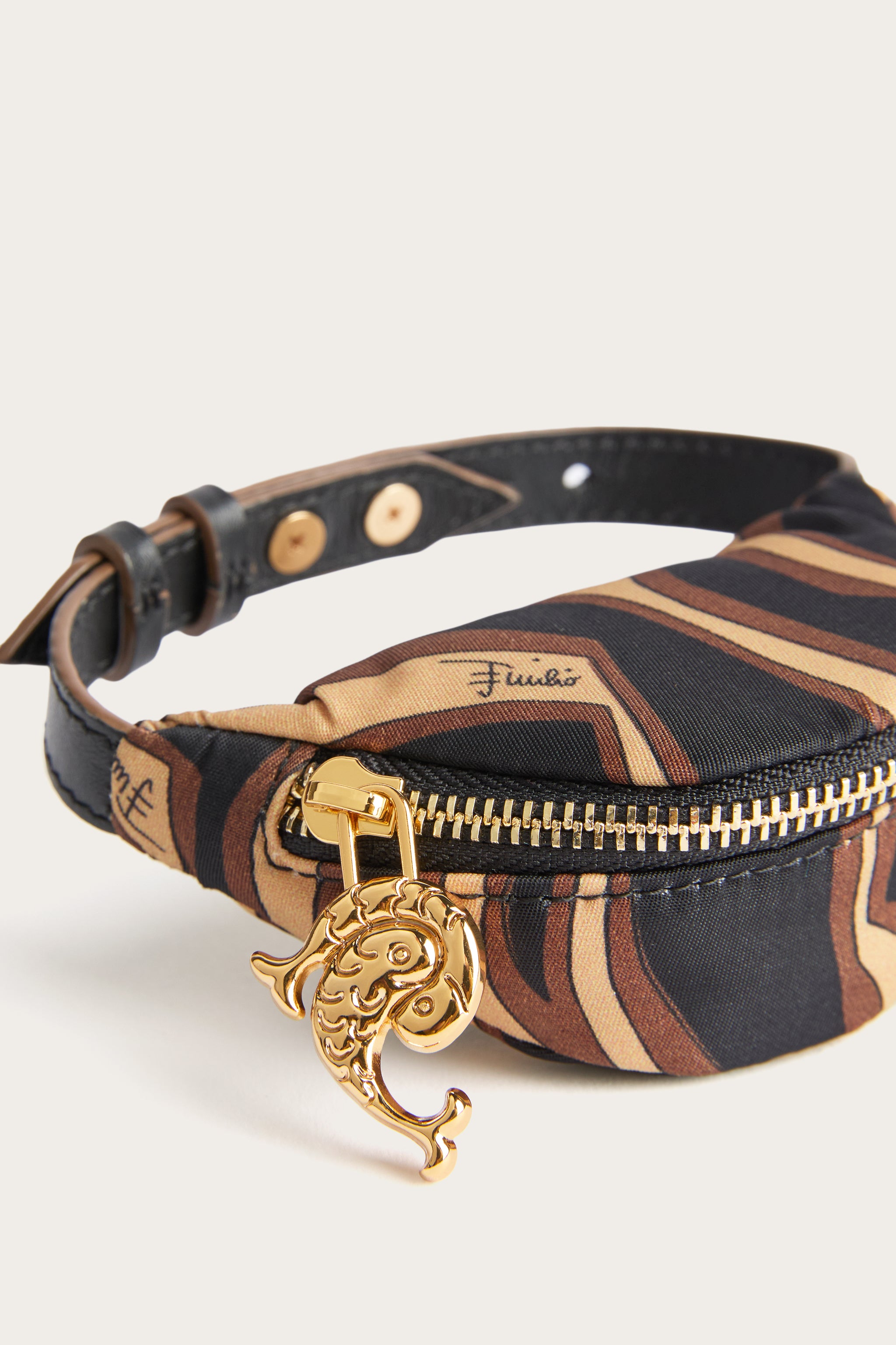 Emilio Pucci Yummy porte-monnaie nylon noir or labyrinthe