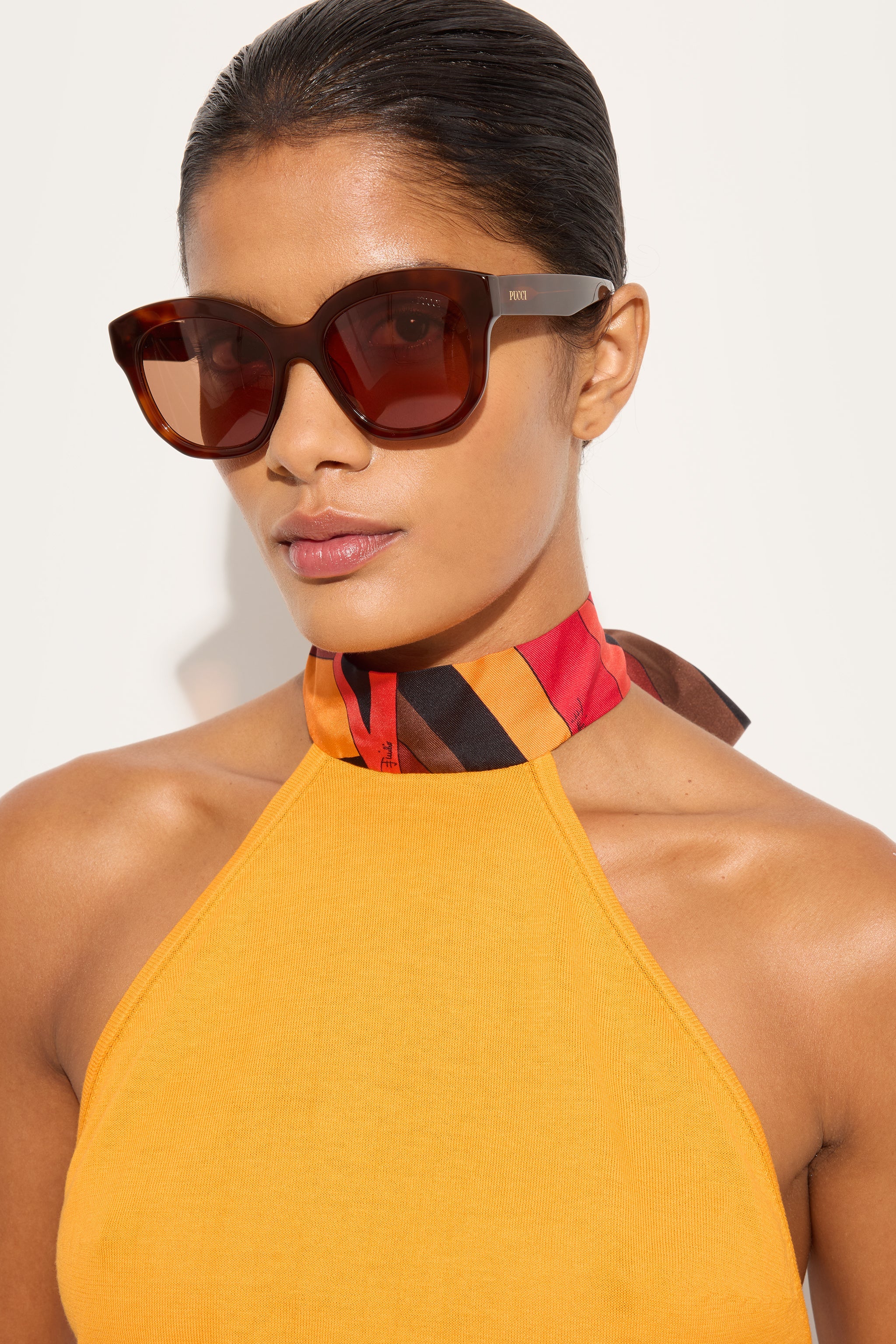 Emilio Pucci EP0254 lunettes de soleil blonde havana acétate
