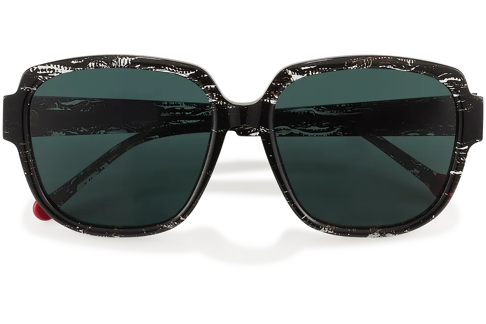 Clémence & Margaux La Blue-Lagoon lunettes de soleil Noir & Argent polarisé