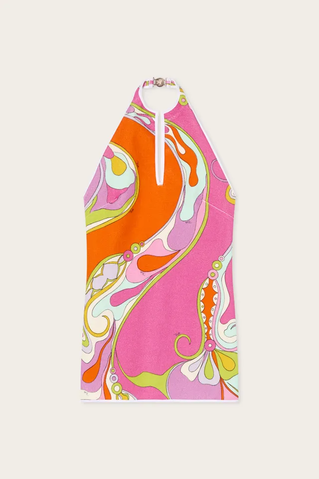 Emilio Pucci Robe Orchidee robe multicolore éponge coton