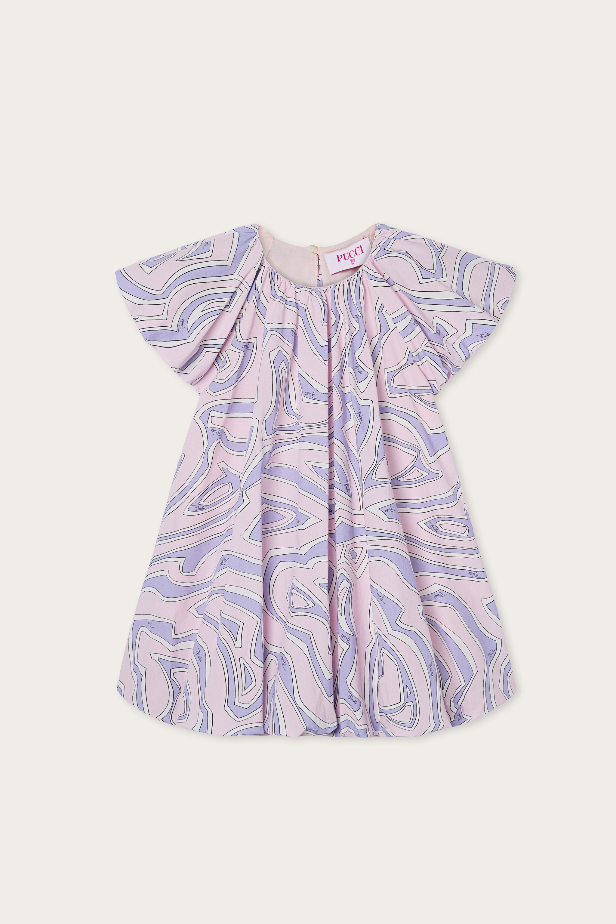 Emilio Pucci Labirinto robe coton rose lilas 4Y