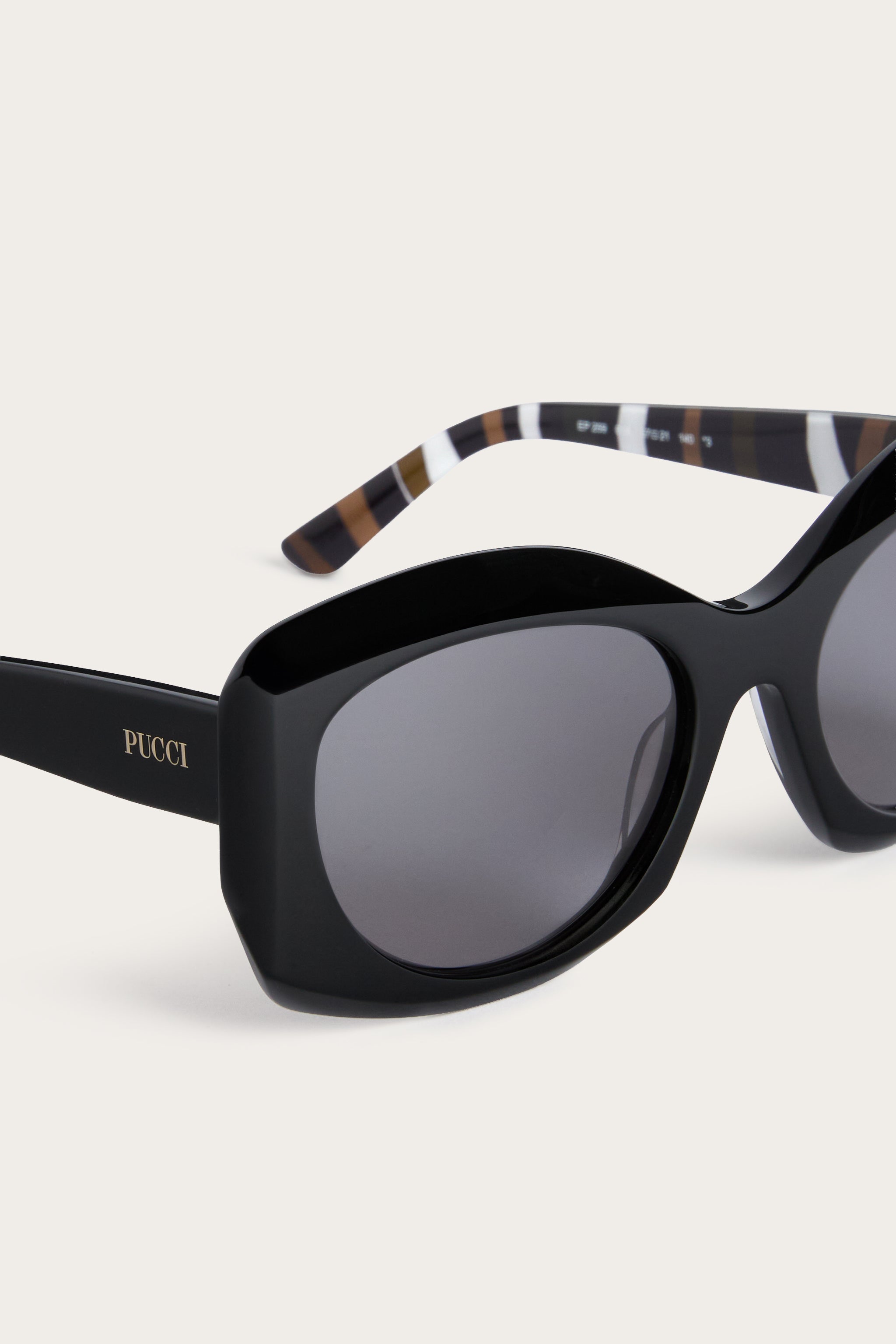 Emilio Pucci EP0259 lunettes de soleil noir acétate rectangulaire