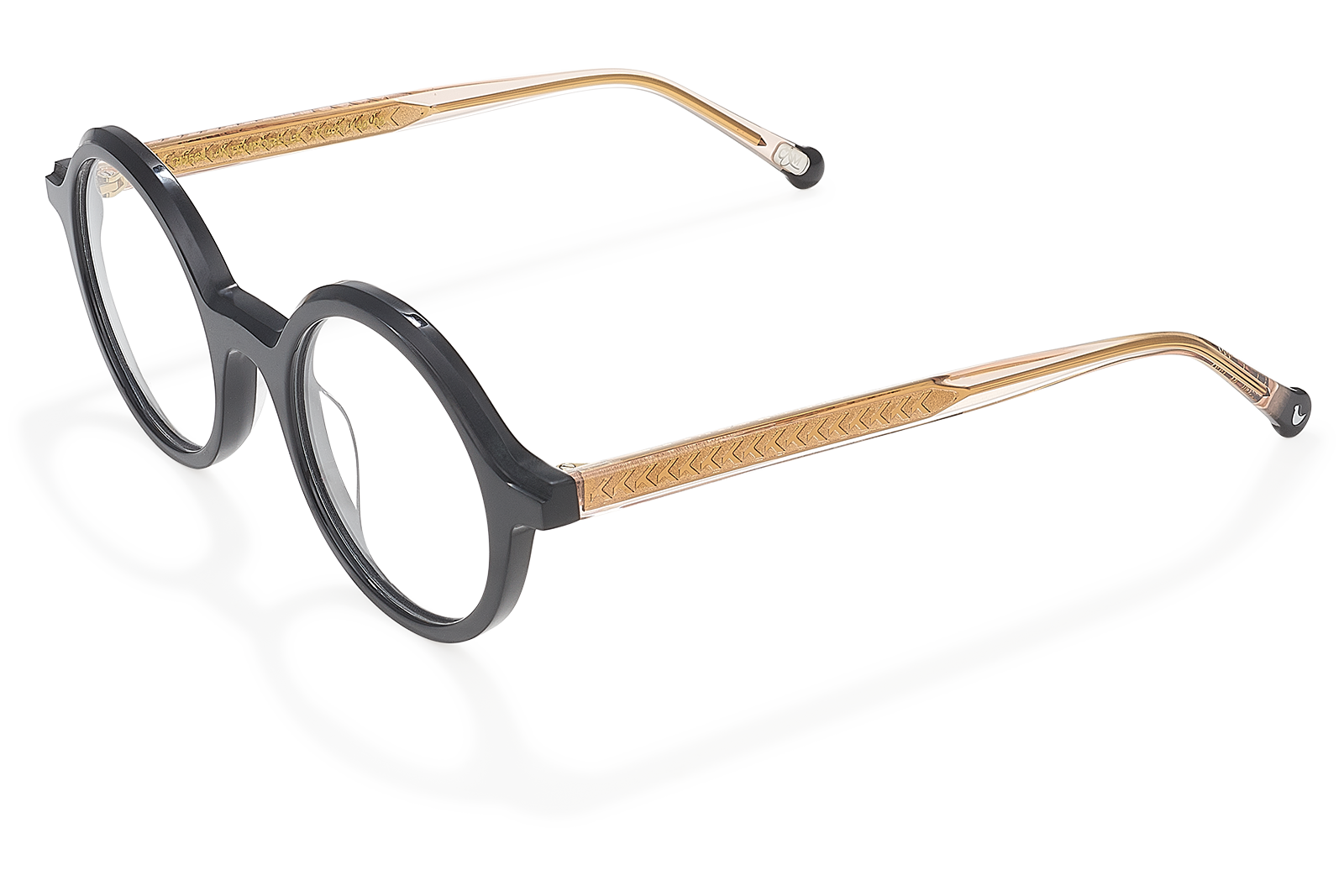 Clémence & Margaux L'Intemporelle lunettes de vue Noir & Doré femme ronde