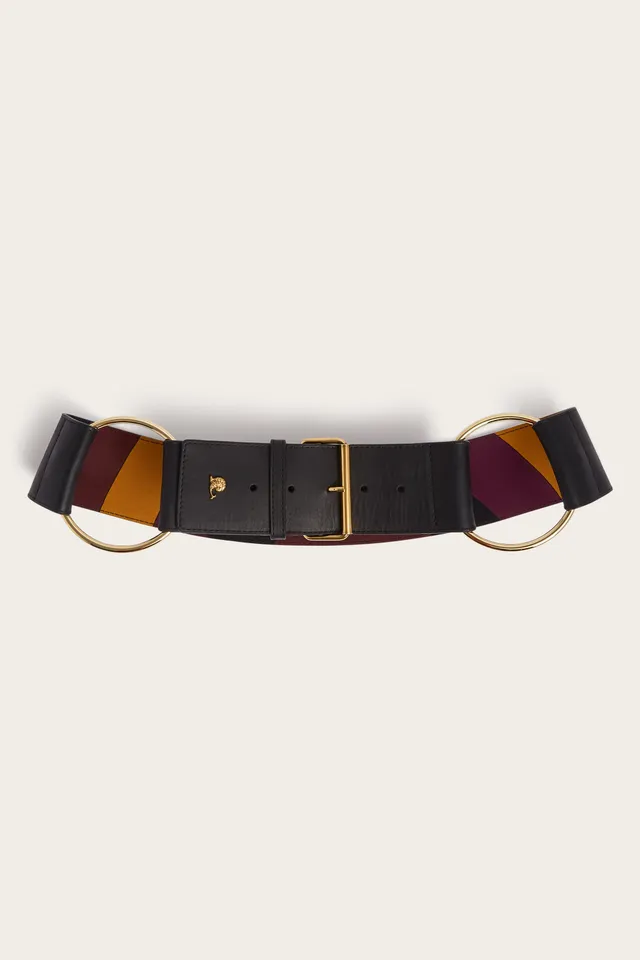 Emilio Pucci Cintura in Pelle con Anelli ceinture cuir noir