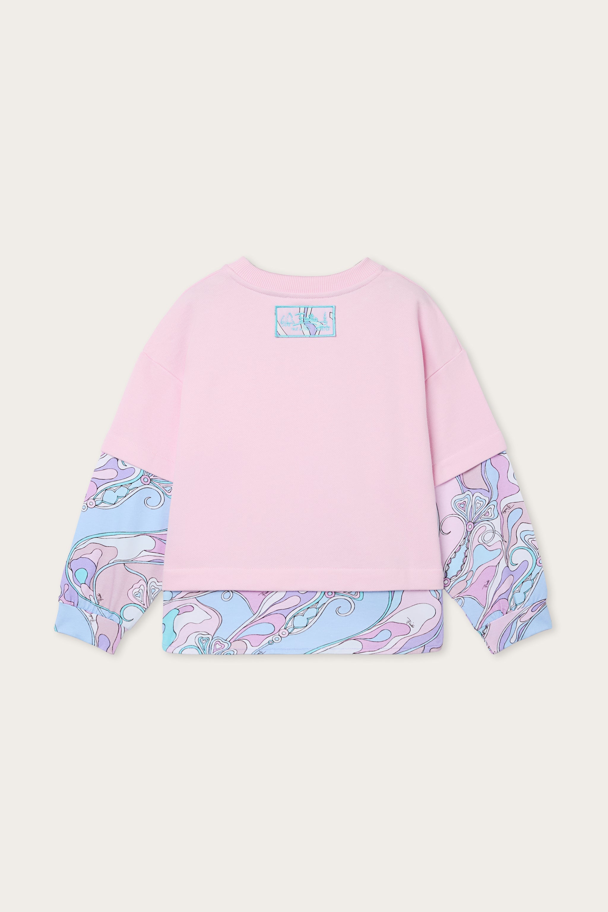 Emilio Pucci T-Shirts Sweat coton orchidées rose 4Y
