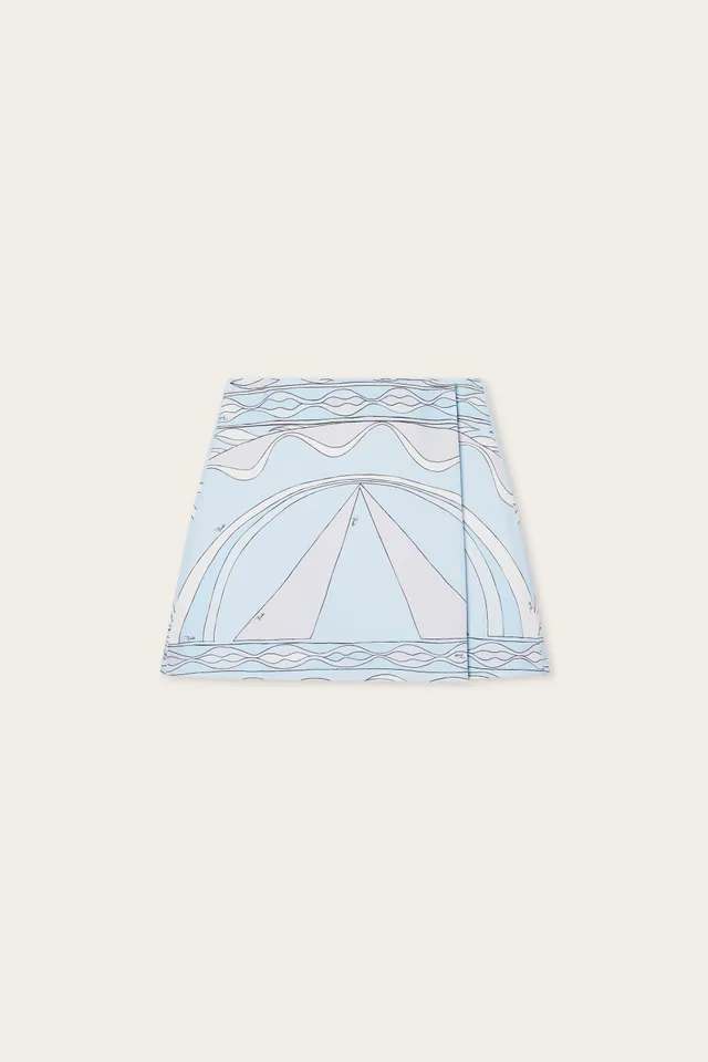 Emilio Pucci Dune Jupe portefeuille soie bleu clair