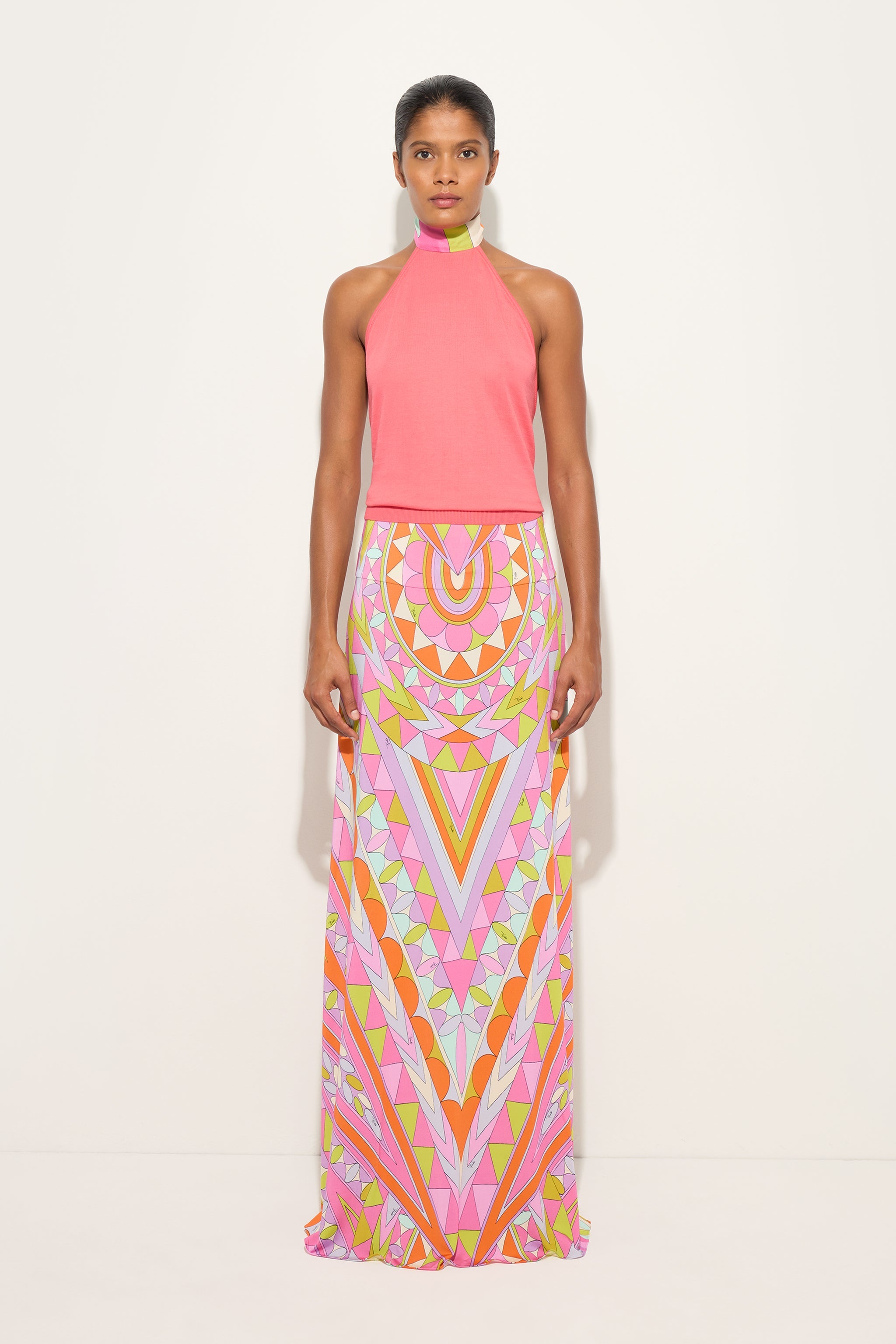 Emilio Pucci Manuba jupe longue satin multicolore