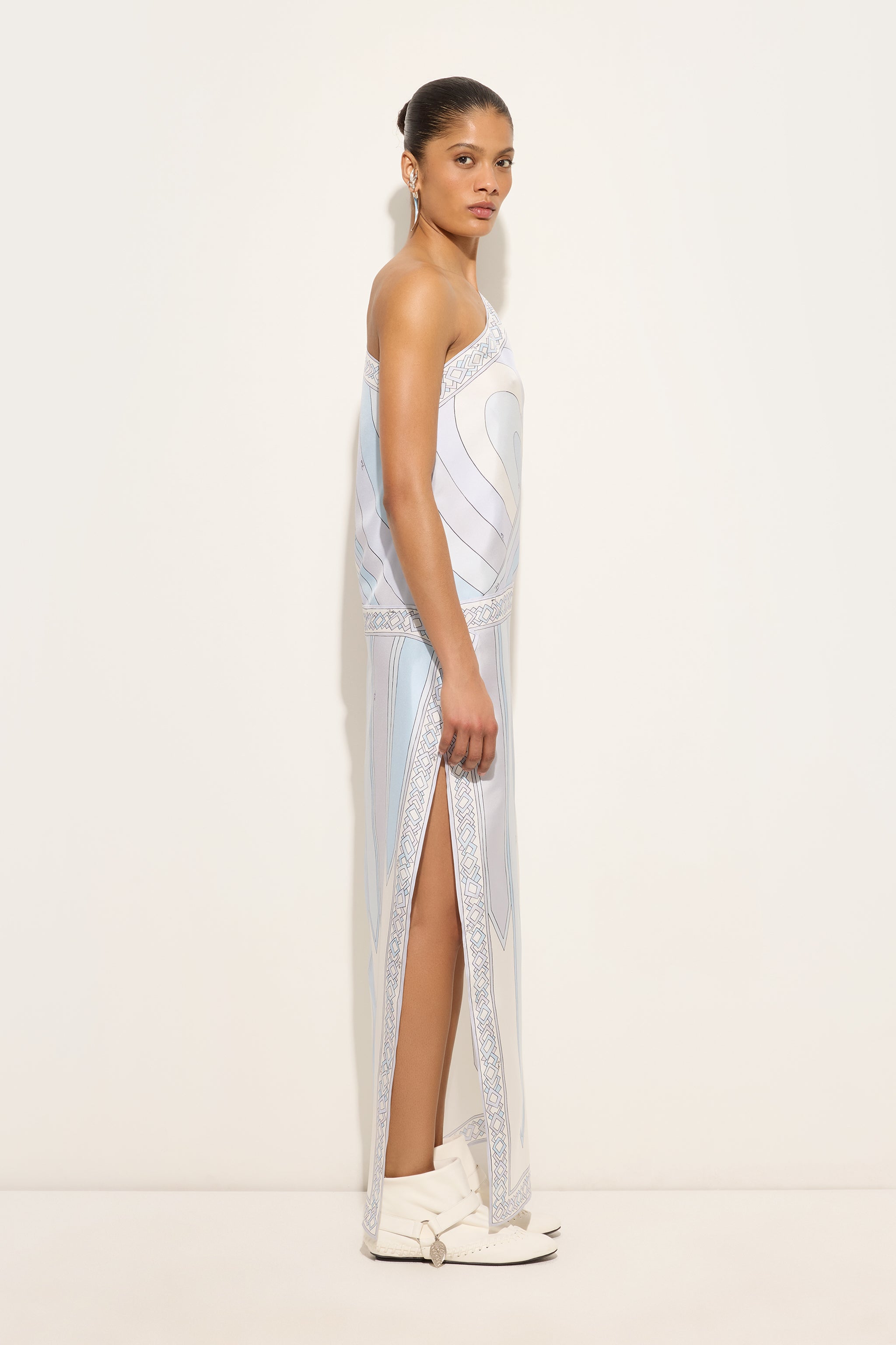 Emilio Pucci Dresses robe soie bleu clair asymétrique