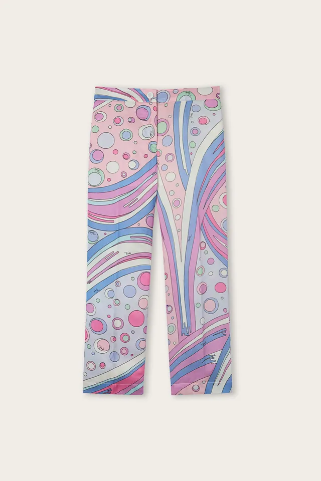 Emilio Pucci Fontane pantalon viscose pink light blue