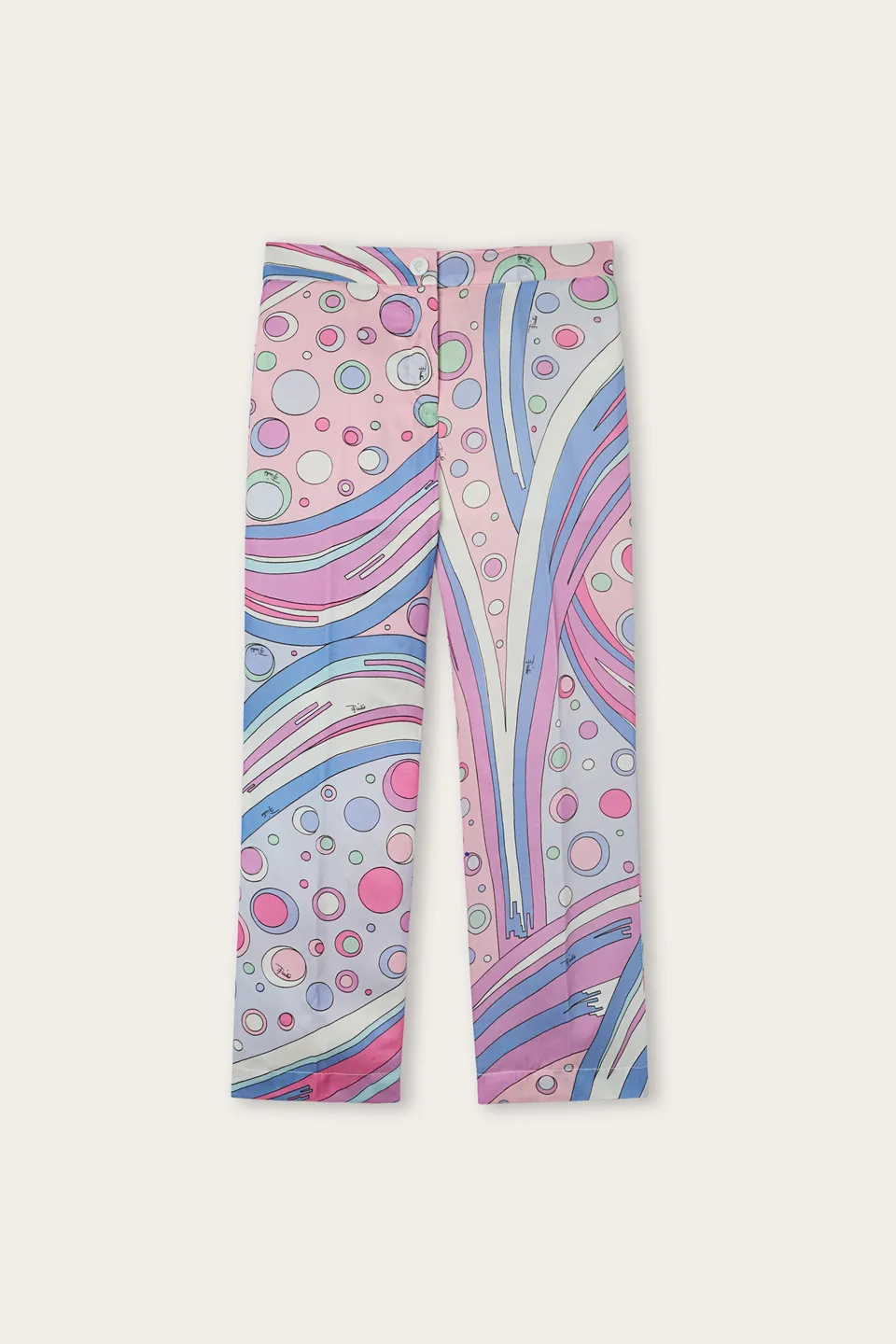 Emilio Pucci Fontane pantalon viscose pink light blue