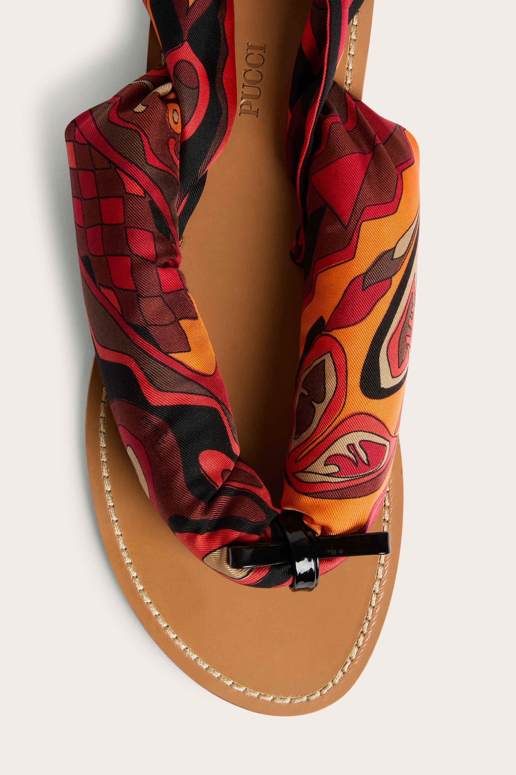 Emilio Pucci Shoes sandales Foulard orange cuir