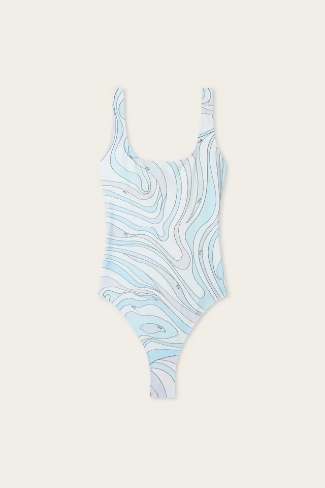 Emilio Pucci Marmo maillot 1 pièce bleu clair S