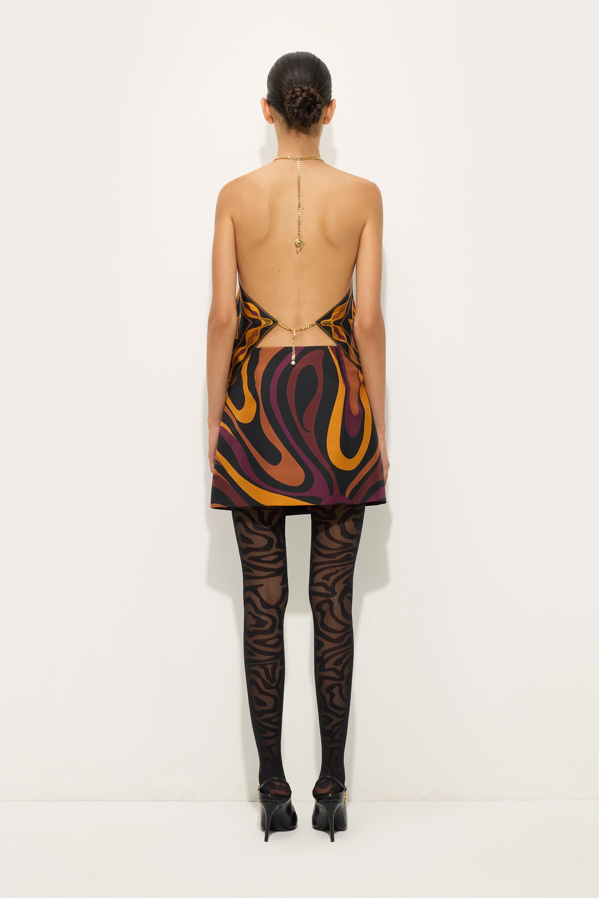 Emilio Pucci Marmo jupe soie bordeaux or