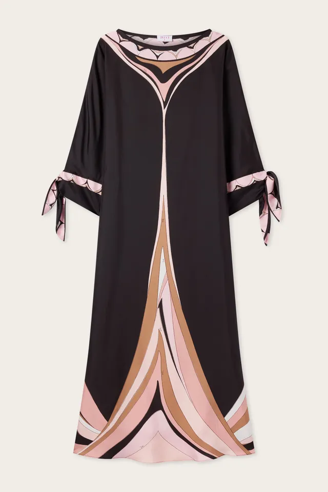 Emilio Pucci Fari caftan soie nude manches nouées