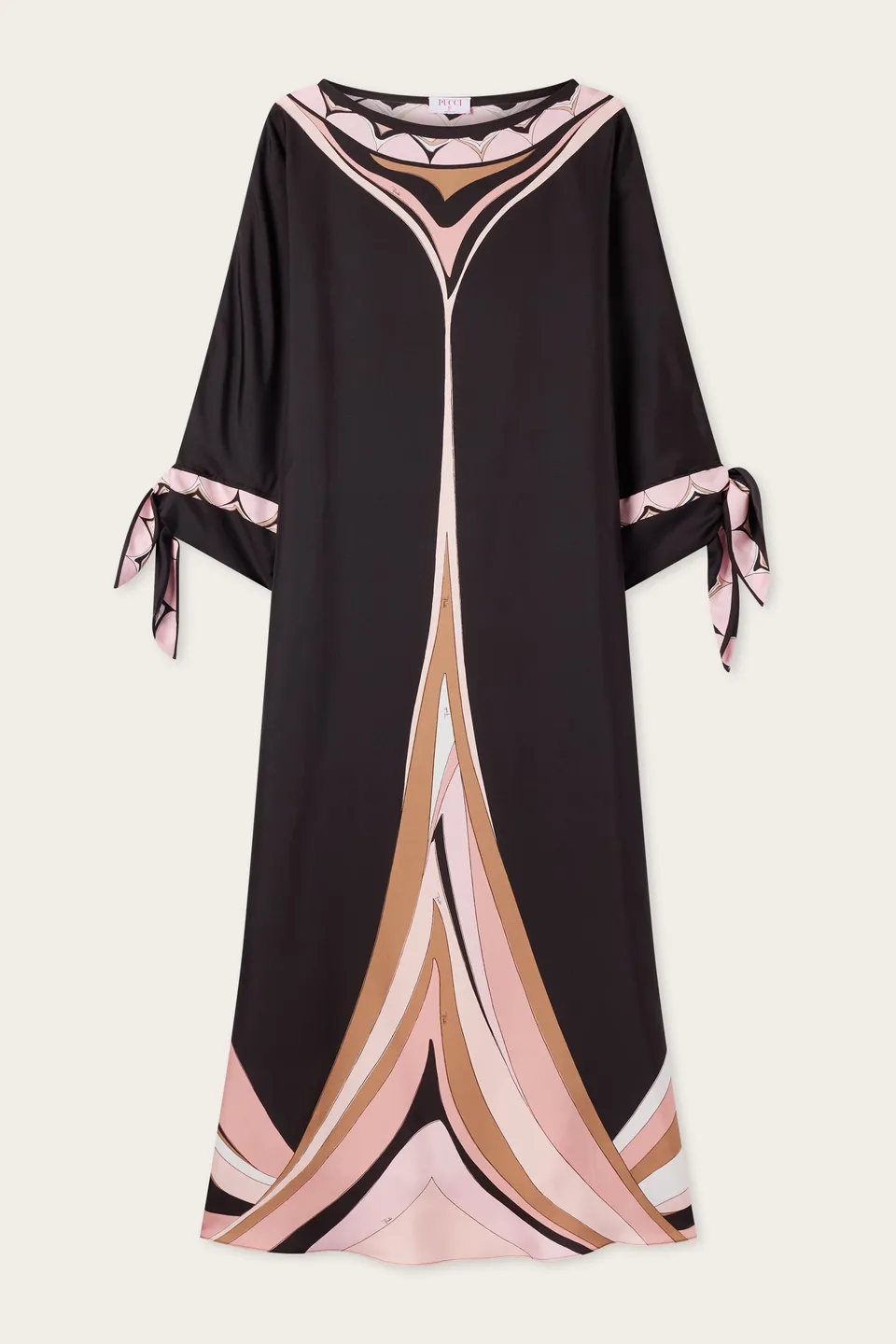 Emilio Pucci Fari caftan soie nude manches nouées