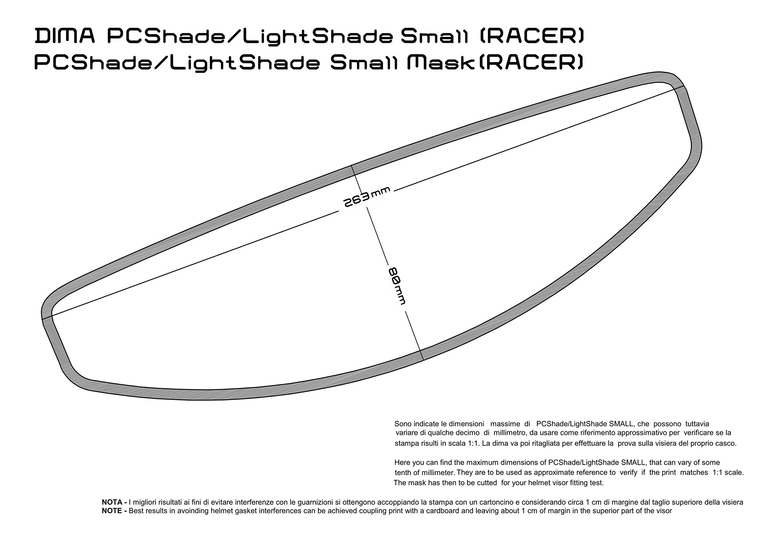 Raleri LightShade insert anti-buée visiere Dark taille S