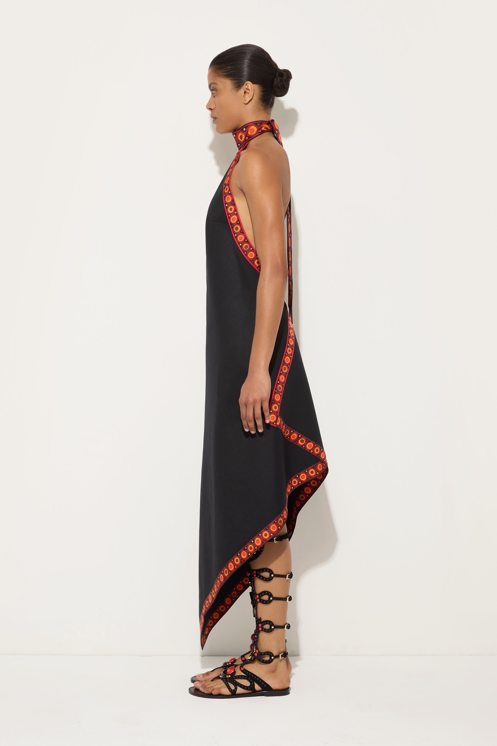 Emilio Pucci Dresses robe longue noire 38 coton lin