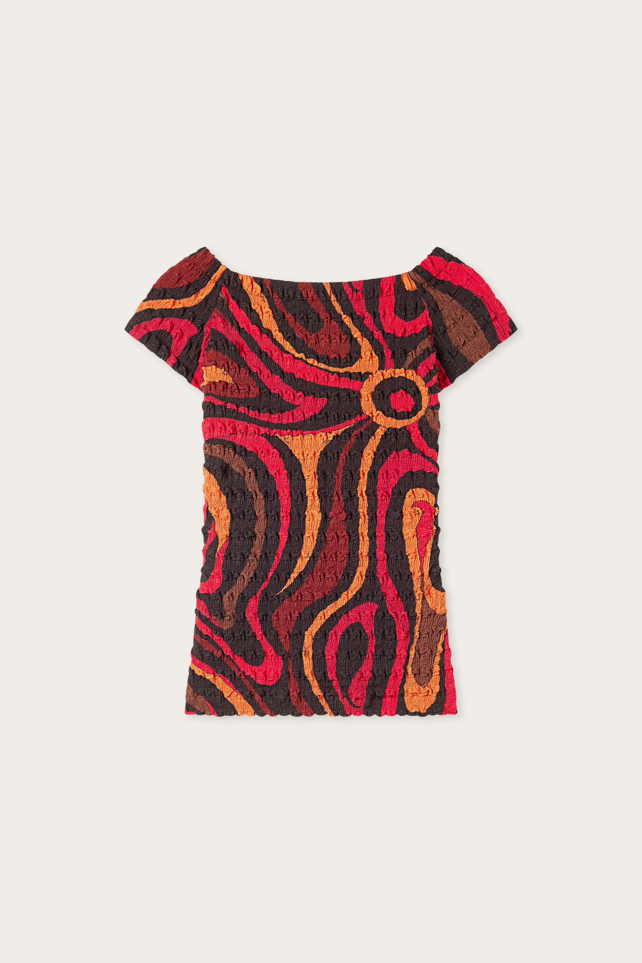 Emilio Pucci Top Shibori Stampa Marmo top orange/noir