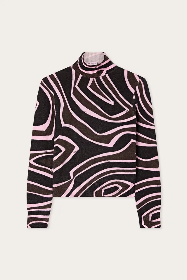 Emilio Pucci Knitwear Maglio pull col roulé kaki laine