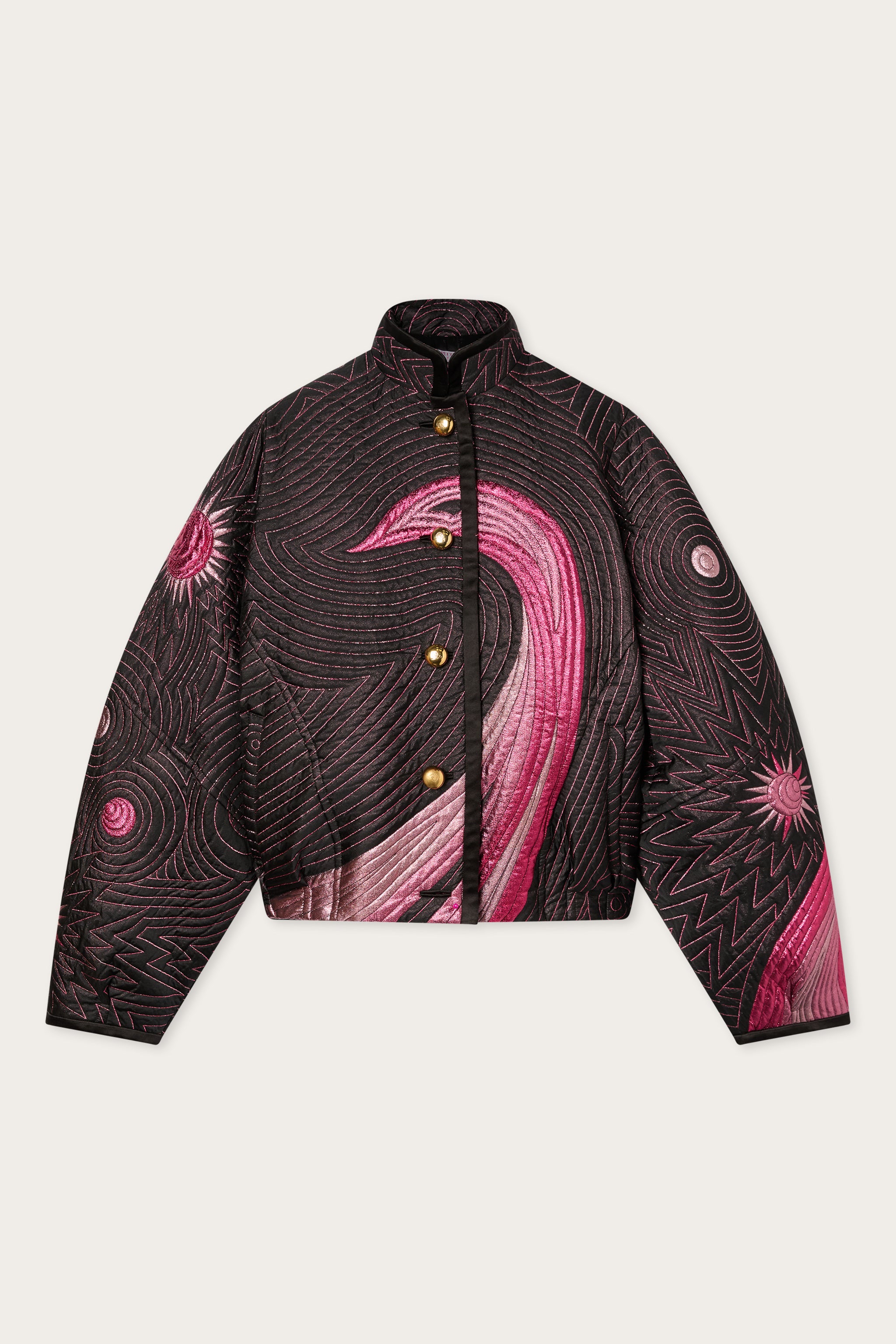 Emilio Pucci Cigni Blouson Bomber Black/Fuchsia