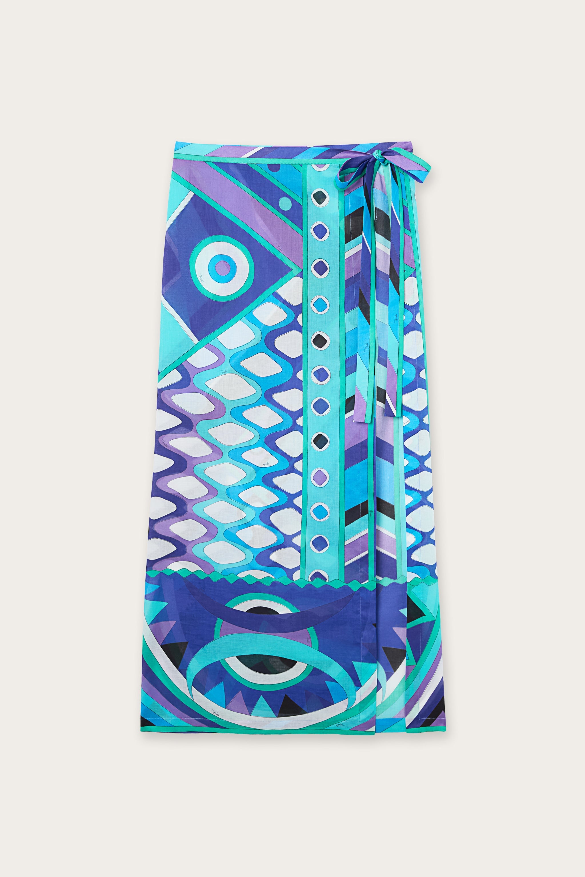 Emilio Pucci Sarong Paréo Vivara turquoise coton taille 40