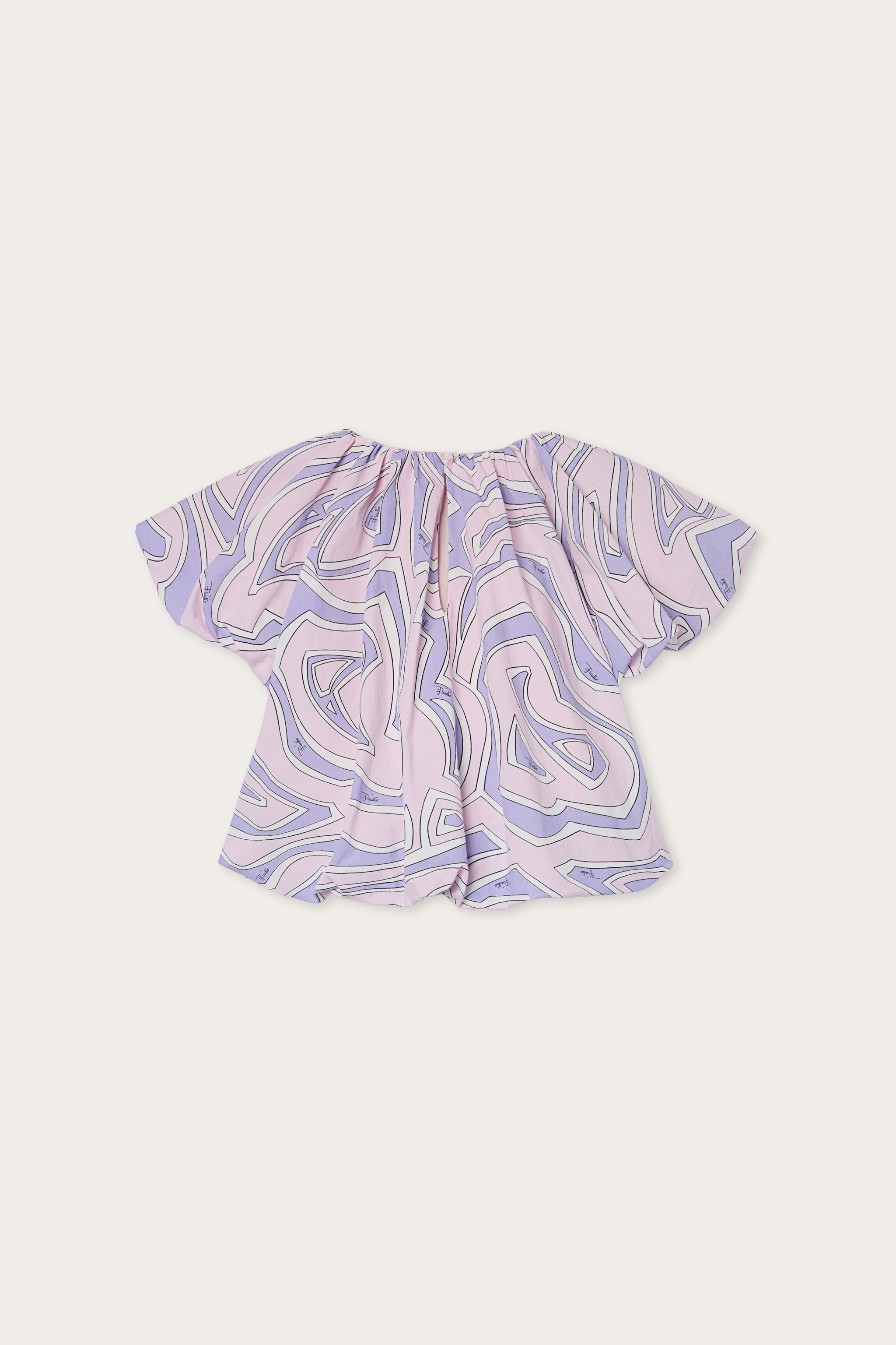 Emilio Pucci Labirinto top popeline rose 8Y coton