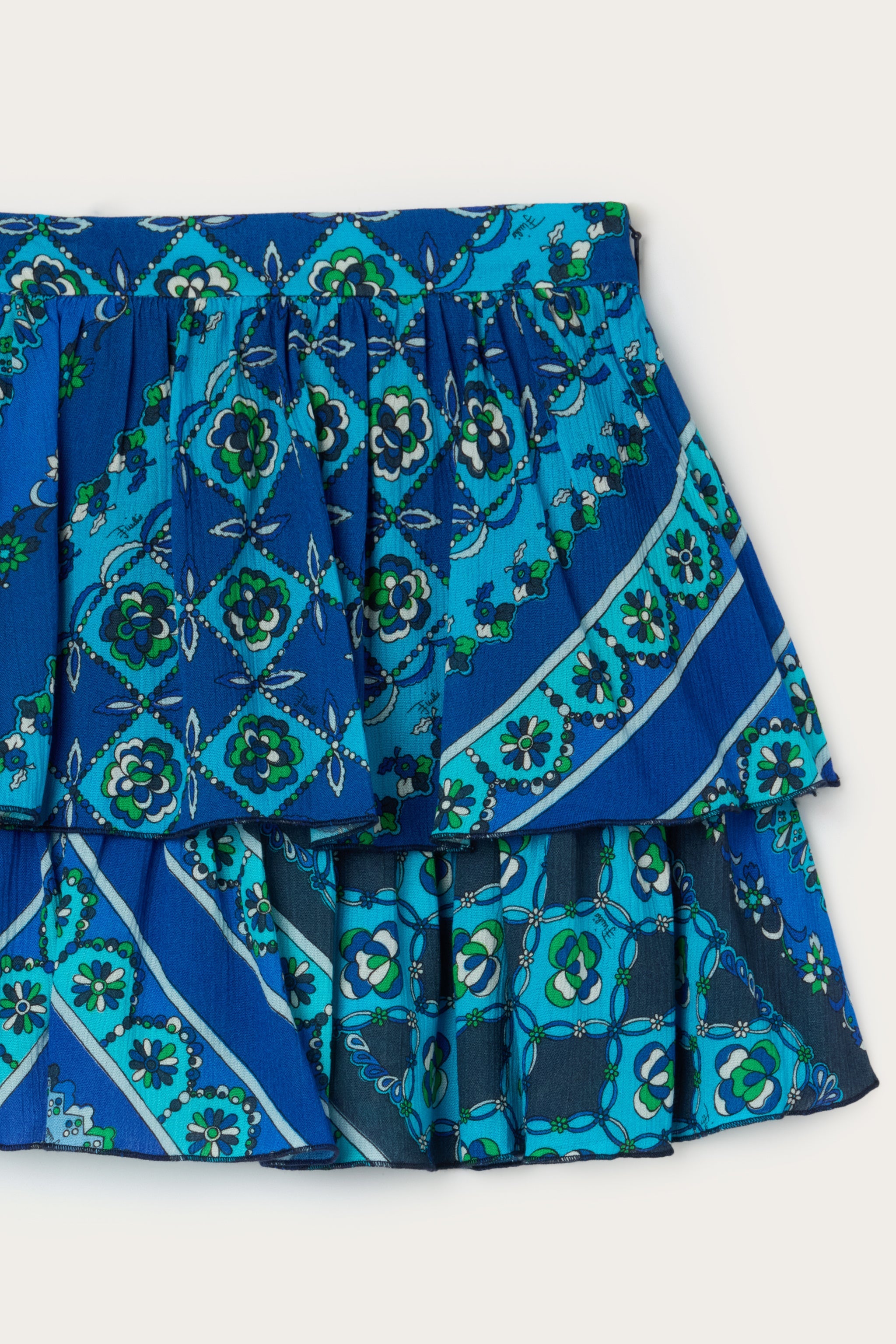 Emilio Pucci Festa minijupe fille bleue volants