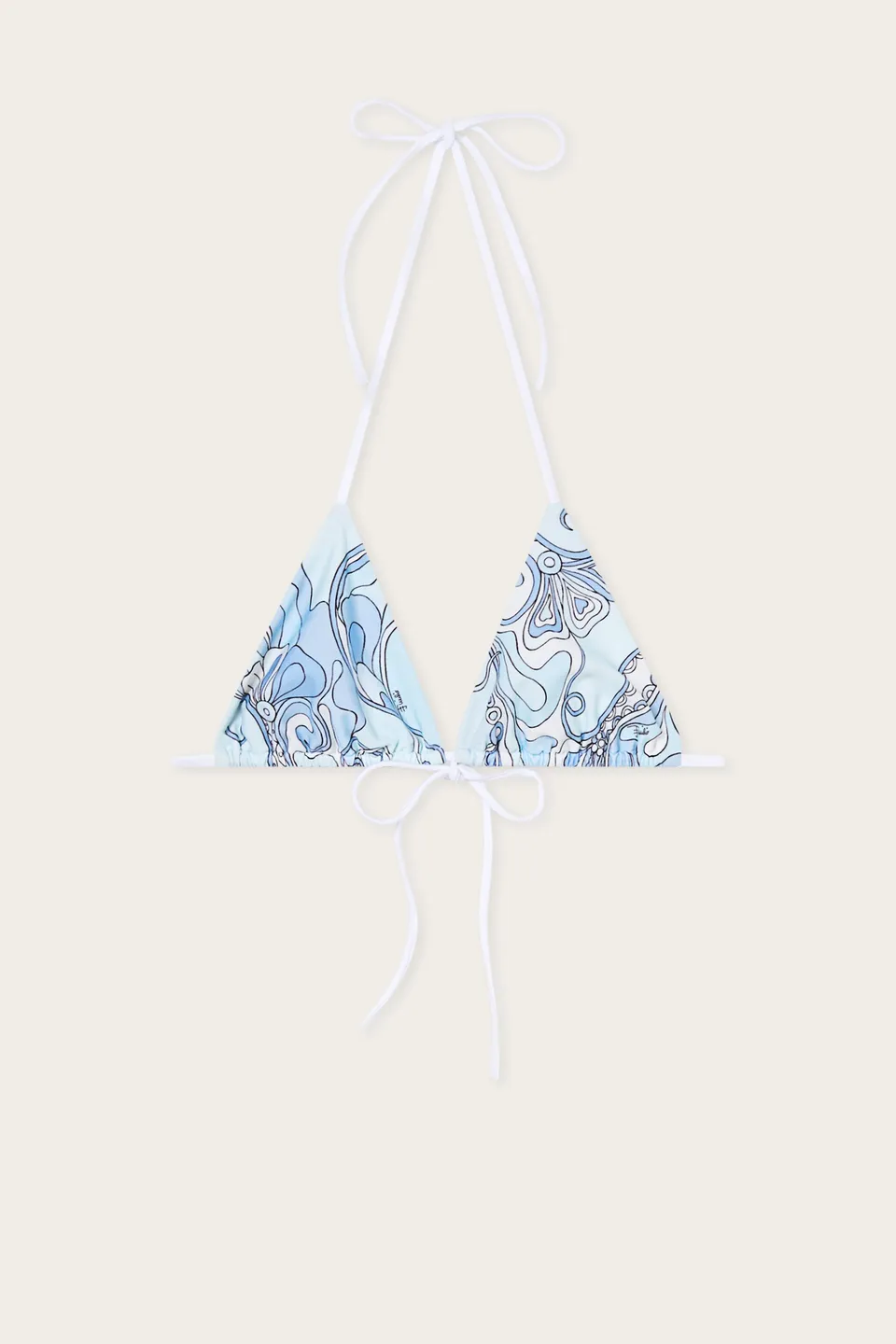 Emilio Pucci Orchidee haut bikini triangle bleu clair XS-XL